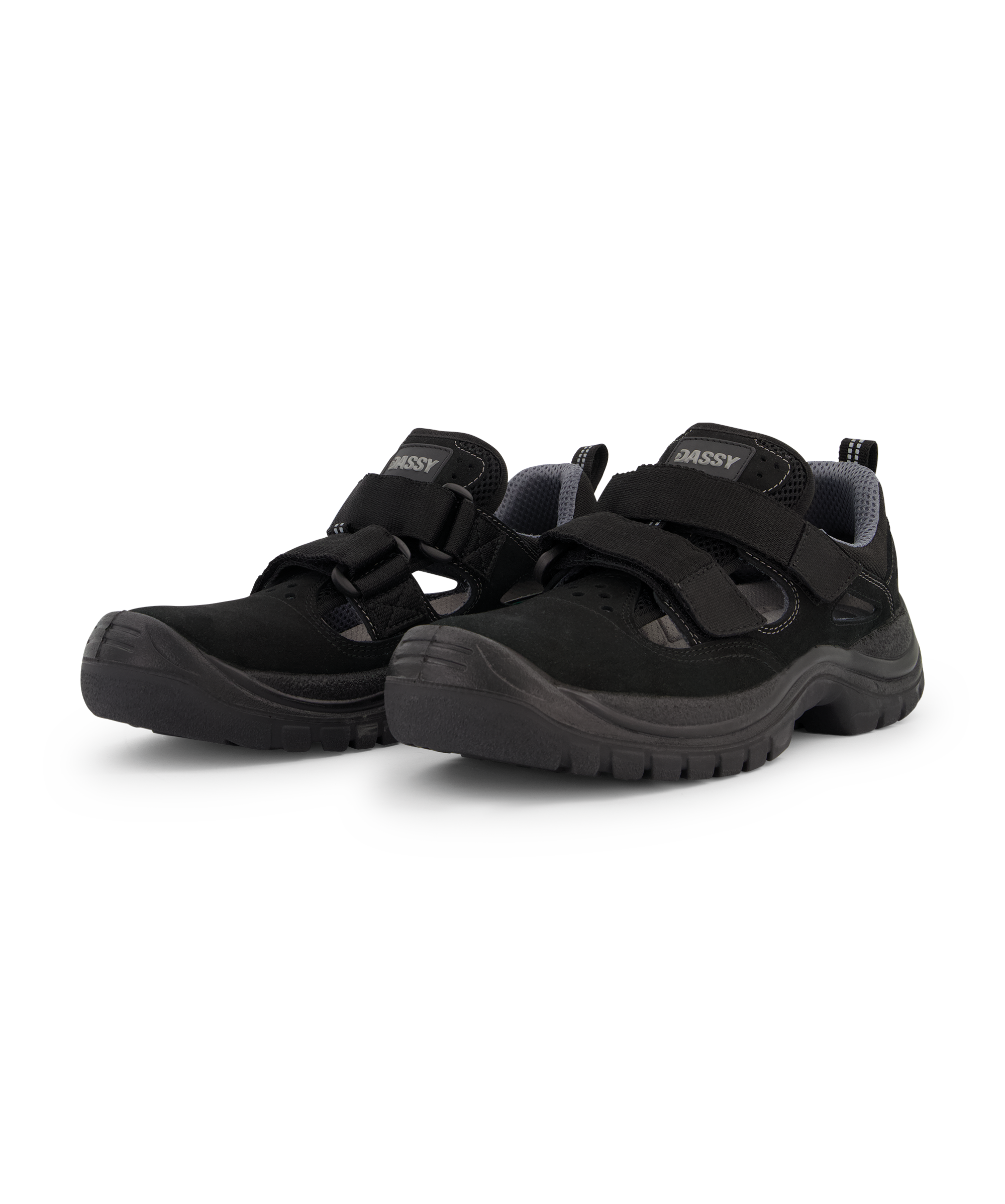 dassy achilles s1pl fo sr safety sandal black front 
