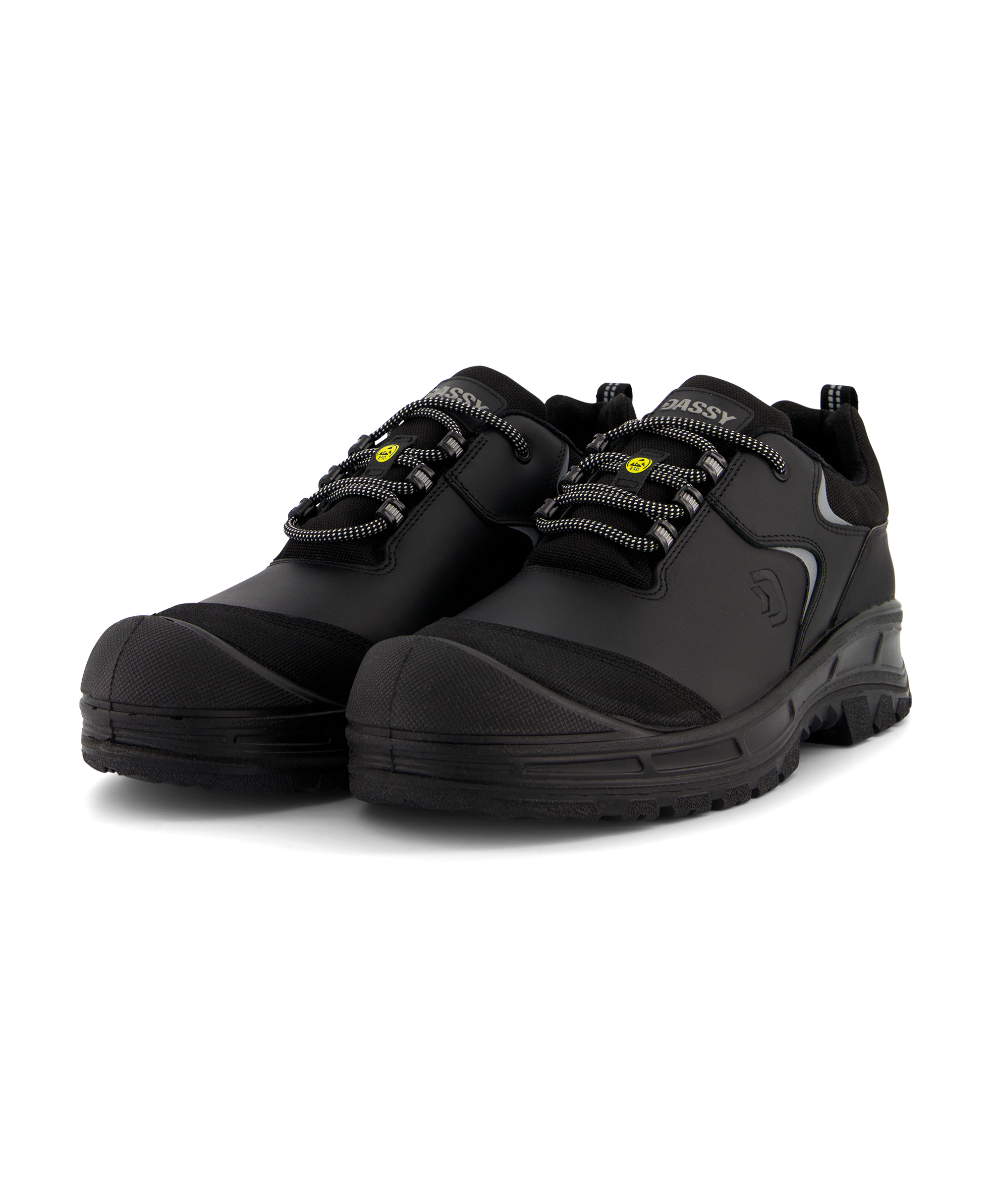 dassy anubis s3s fo sc sr esd lowcut safety shoe black front 