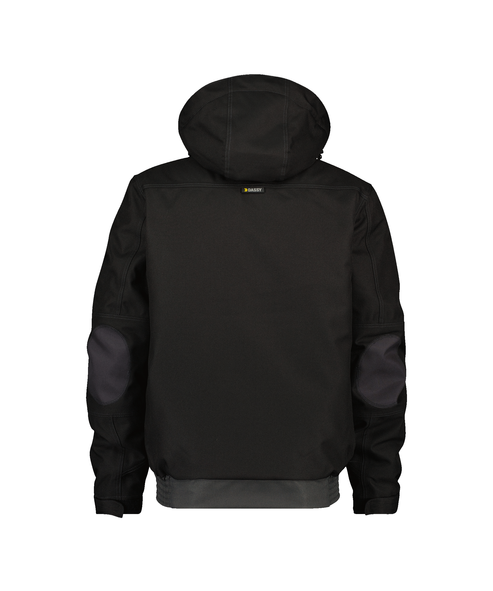 dassy austin canvas winter jacket black anthracite grey back 