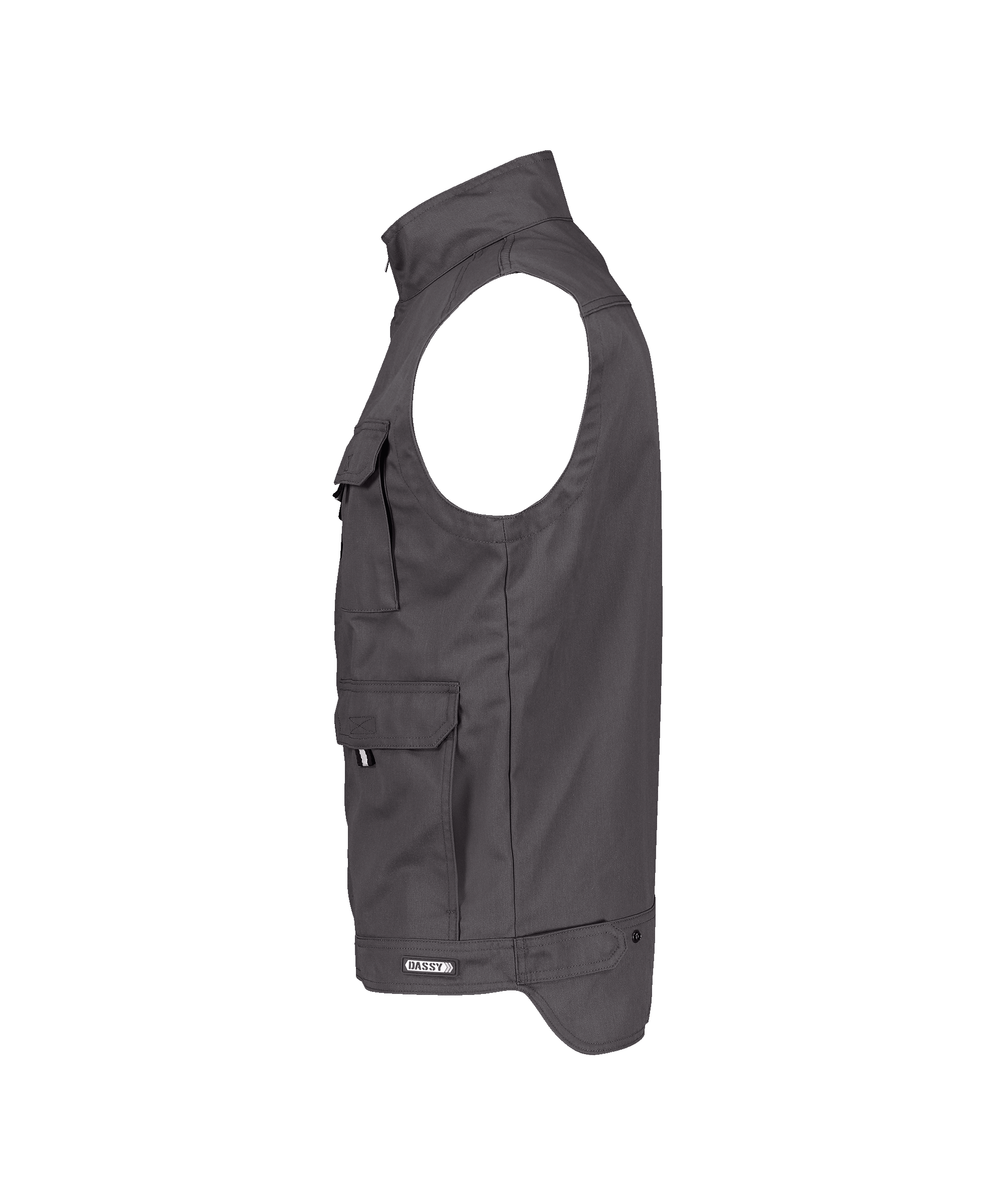 dassy avila sleeveless work jacket cement grey side 
