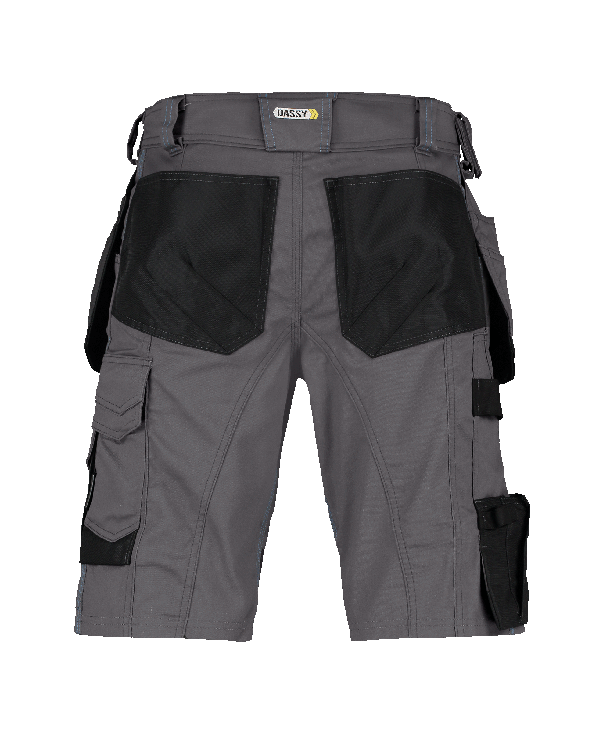dassy bionic shorts with holster pockets anthracite grey black back 