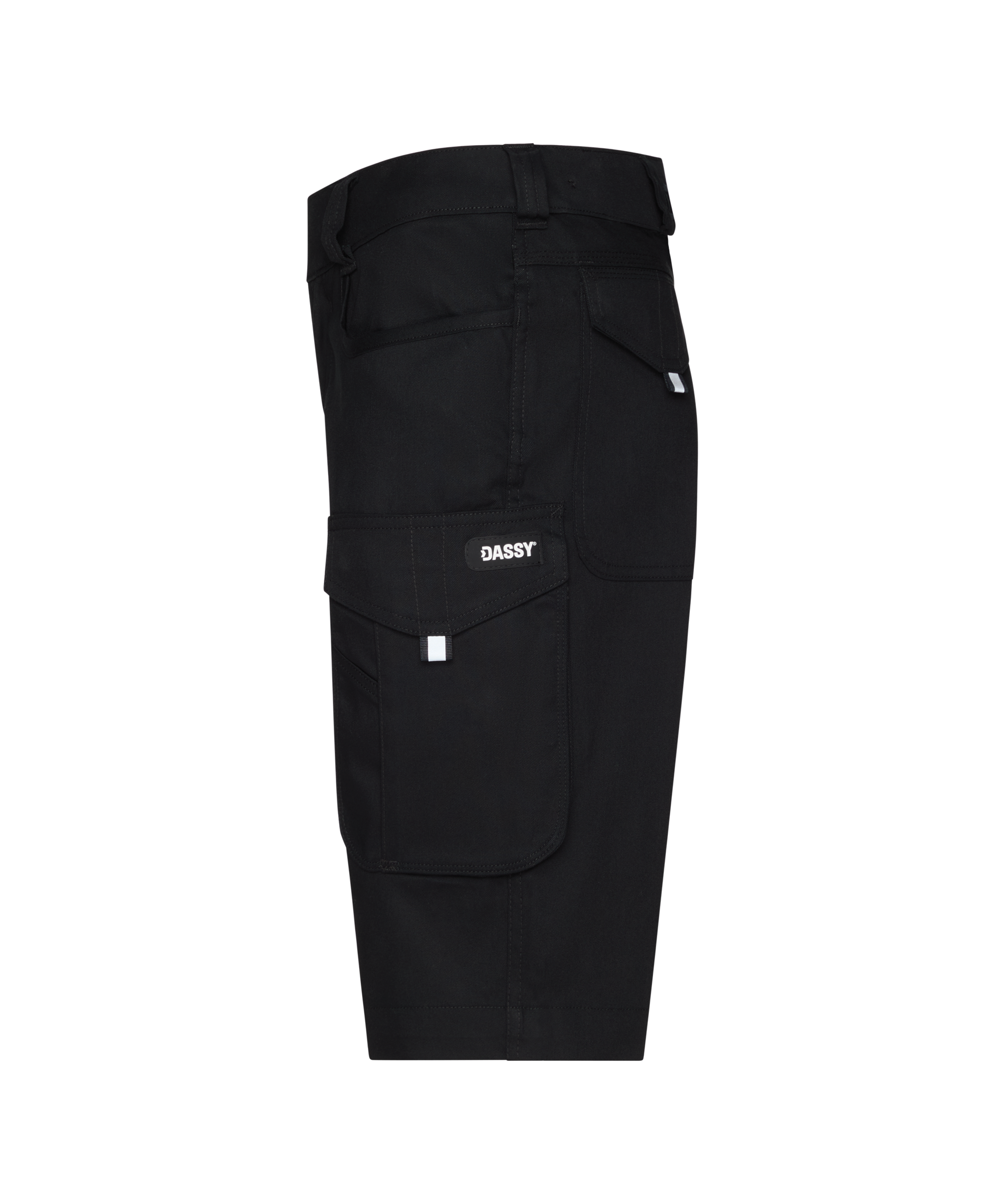 dassy botta flex women work shorts with stretch for women black side 