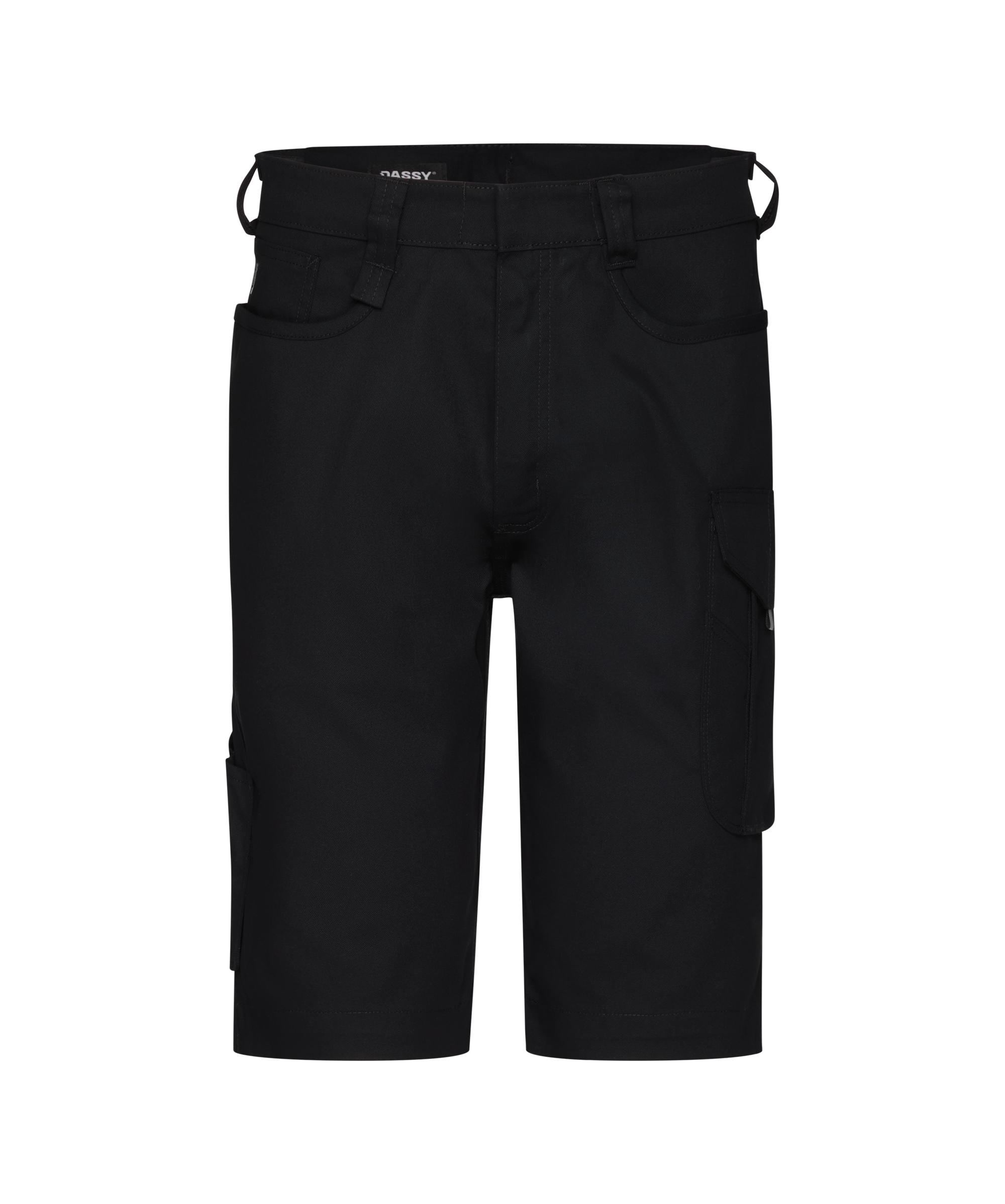 dassy botta work shorts black front 