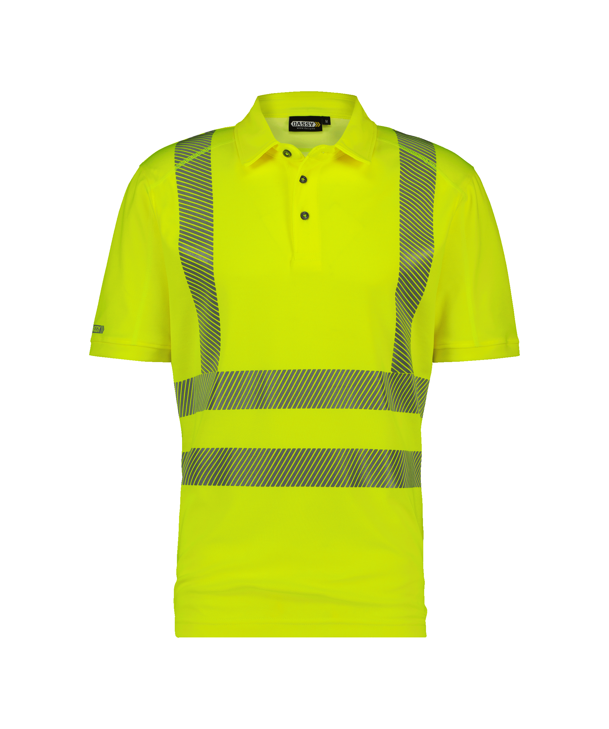 dassy brandon high visibility uv polo shirt fluo yellow front 