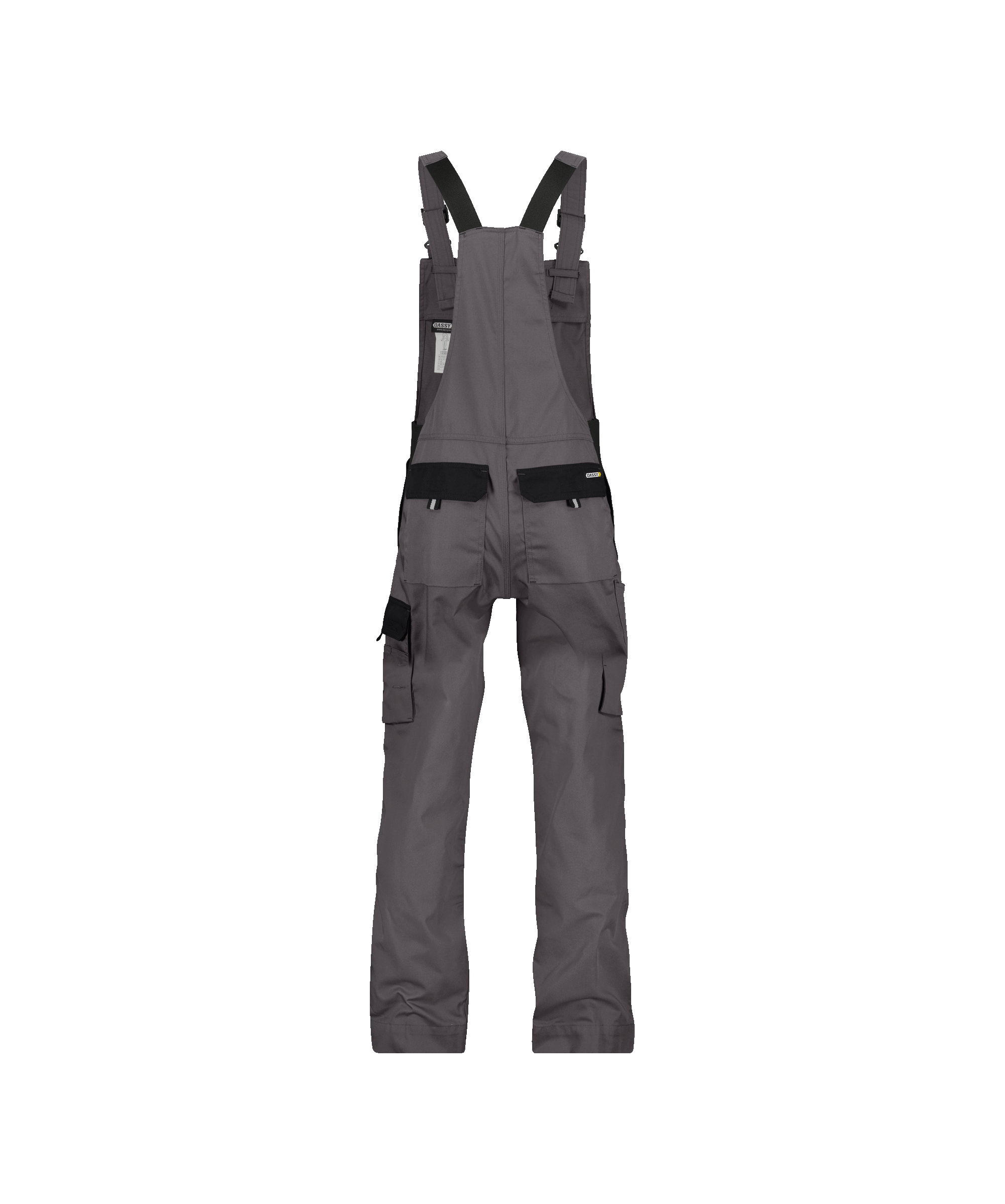 dassy calais two tone brace overall cement grey black back 