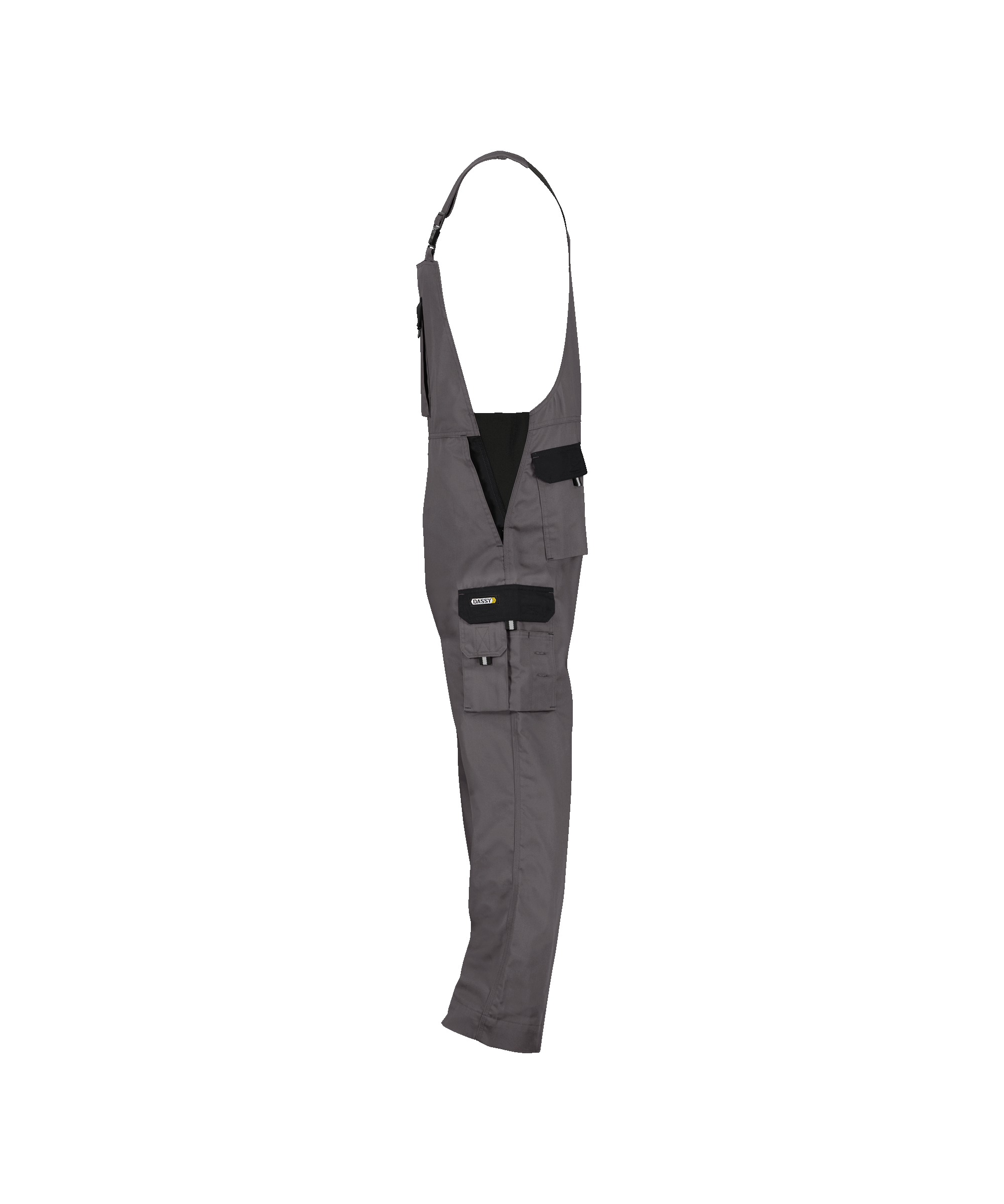 dassy calais two tone brace overall cement grey black side 