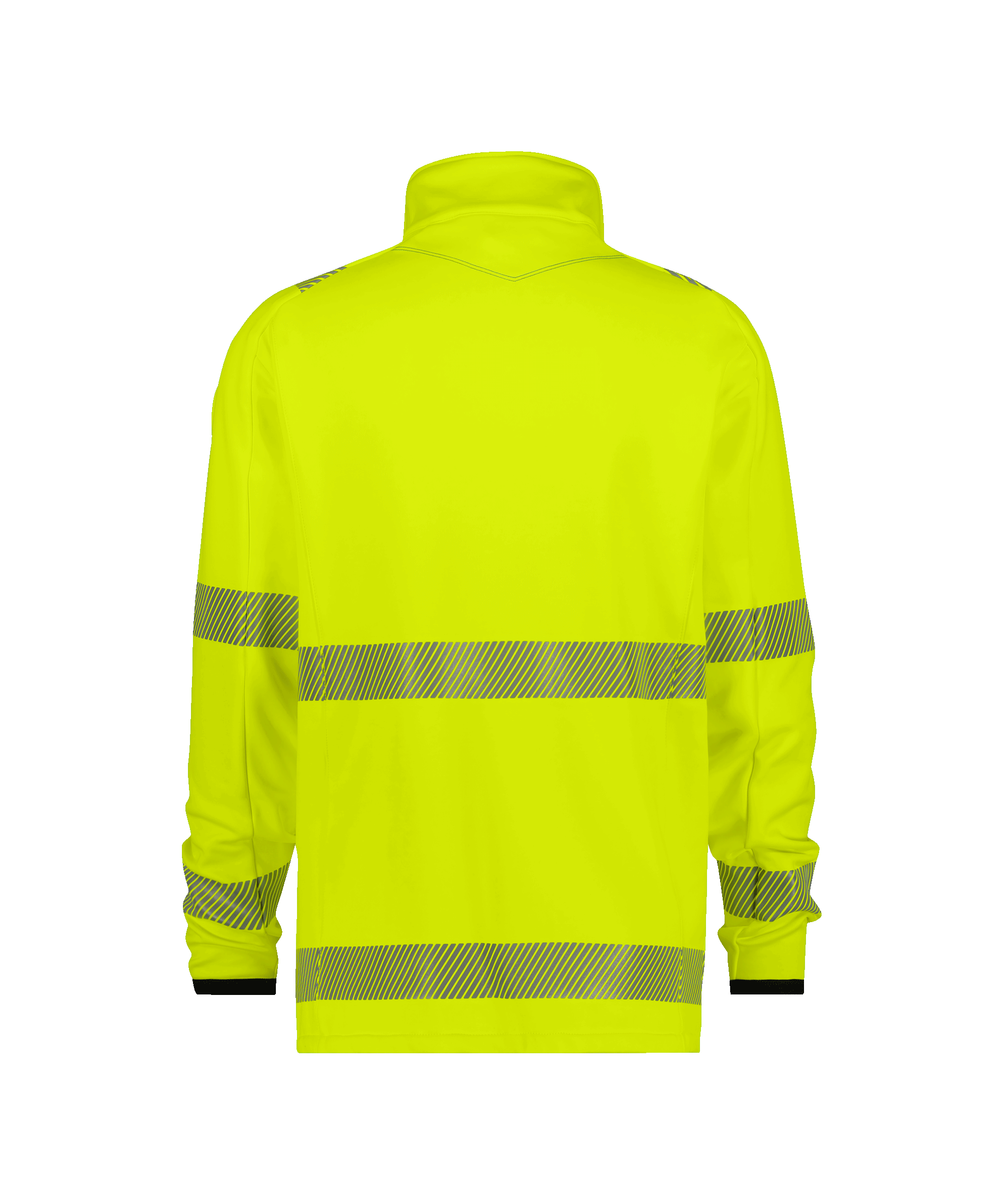 dassy camden high visibility midlayer jacket fluo yellow cement grey back 