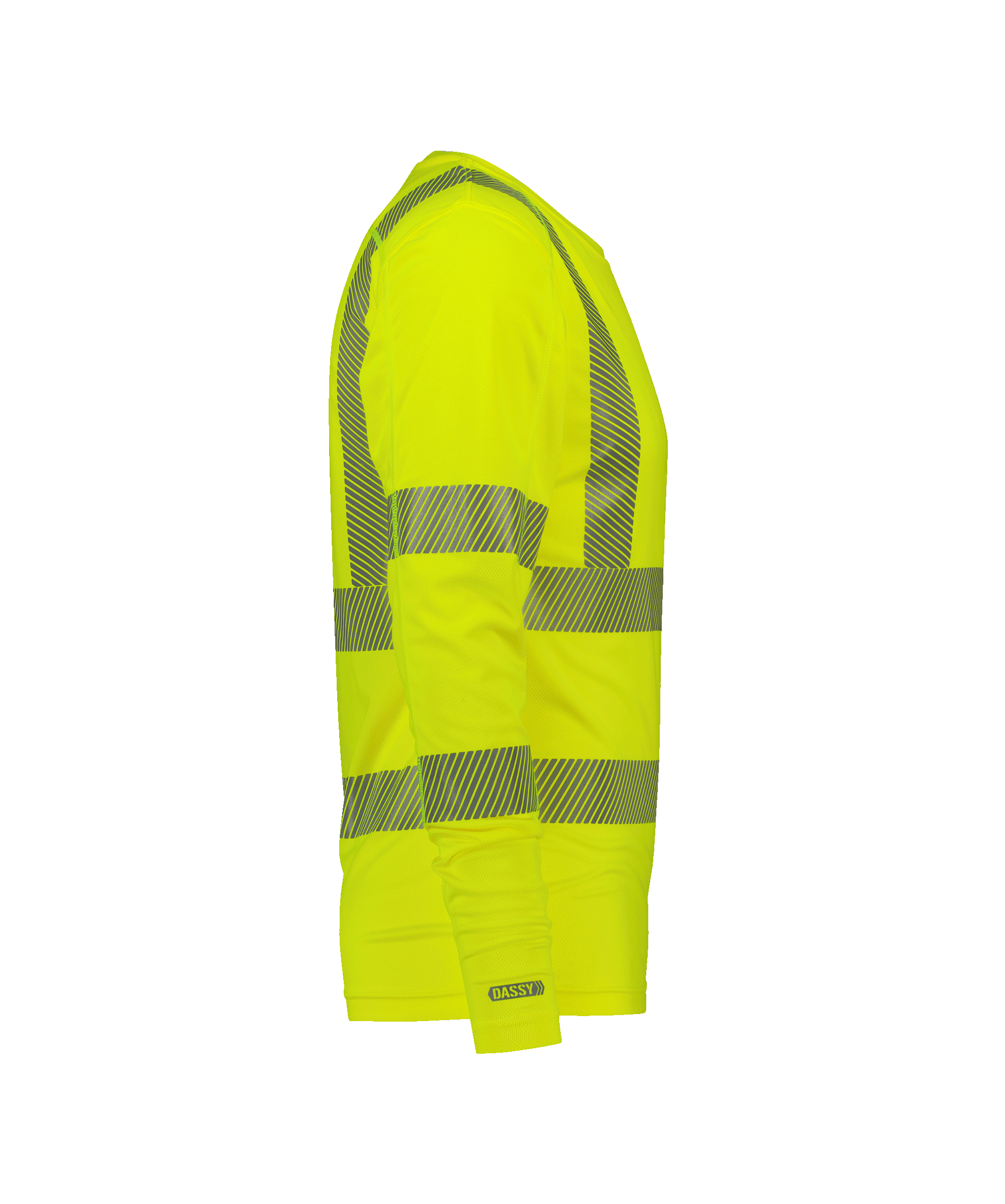 dassy carterville high visibility uv t shirt with long sleeves fluo yellow side 
