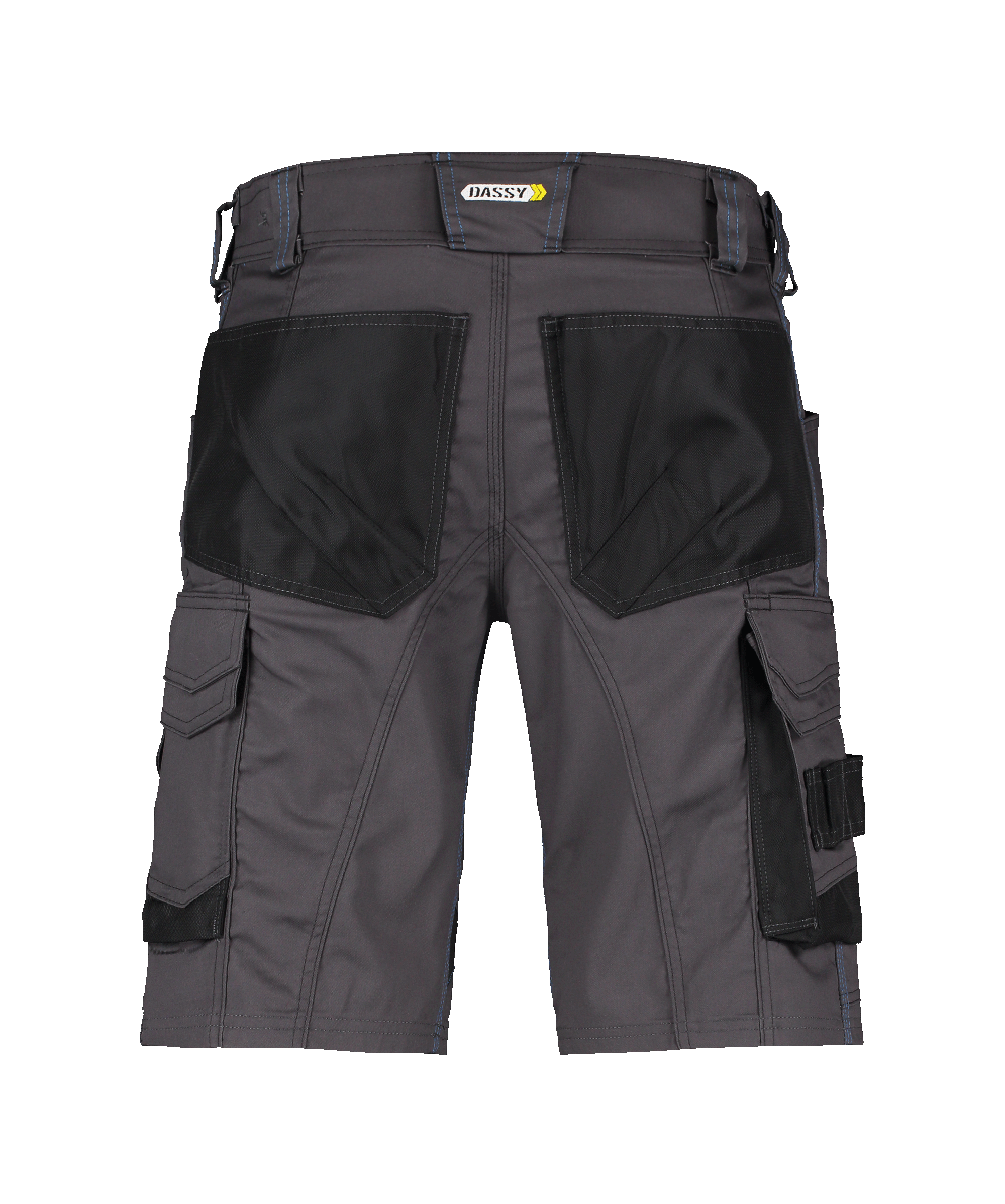 dassy cosmic work shorts anthracite grey black back 