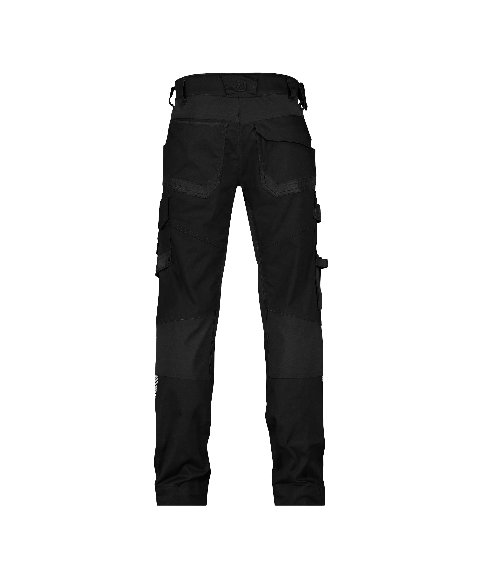 dassy dynax next work trousers with stretch and knee pockets black back 