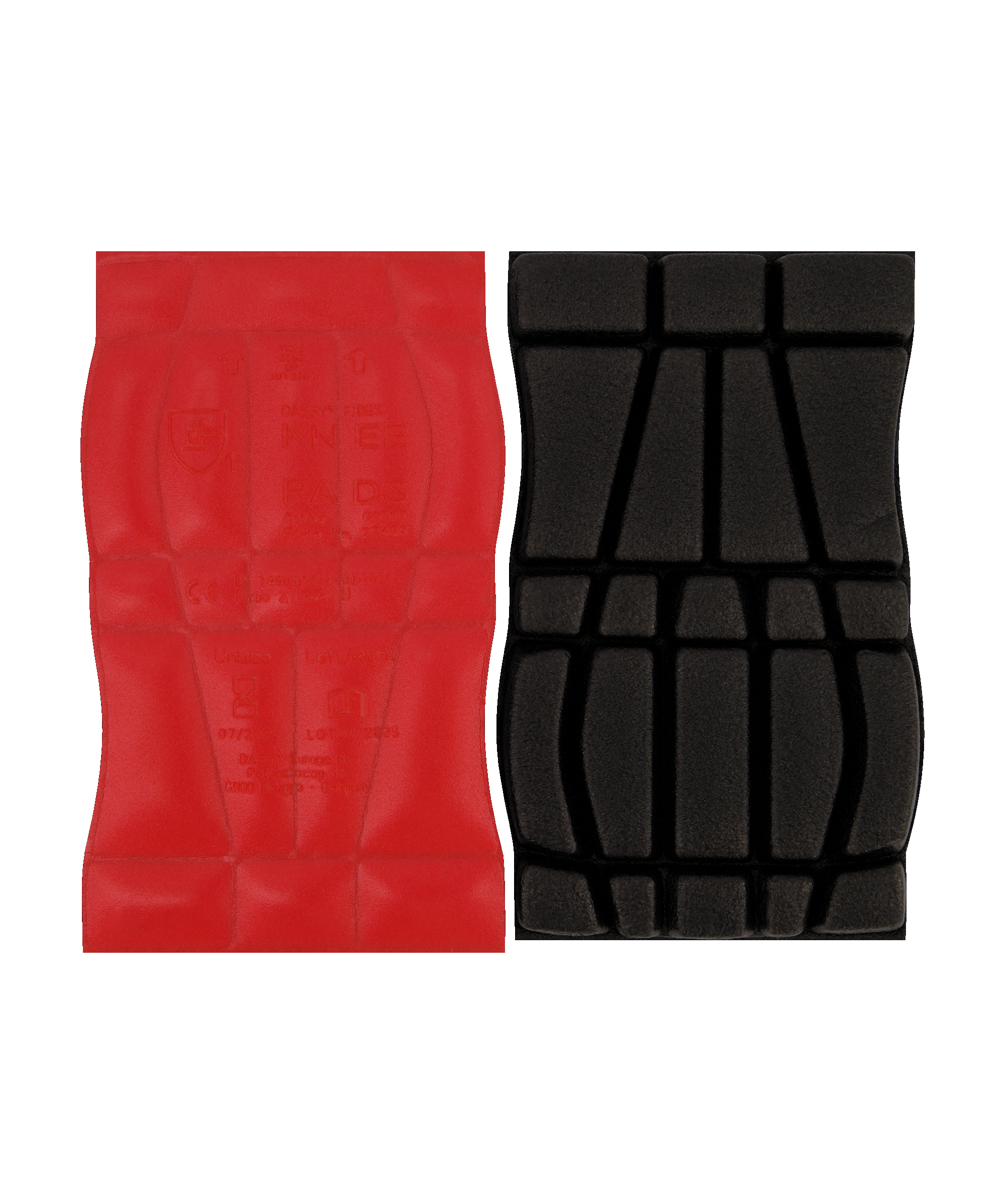 dassy fides certified knee pads (type 2 level 1) red black back 