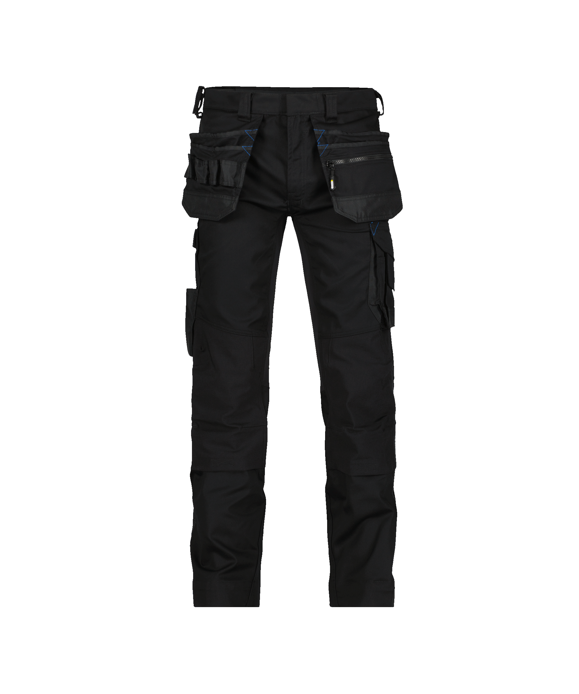 dassy flux trousers with stretch holster and knee pockets black front 