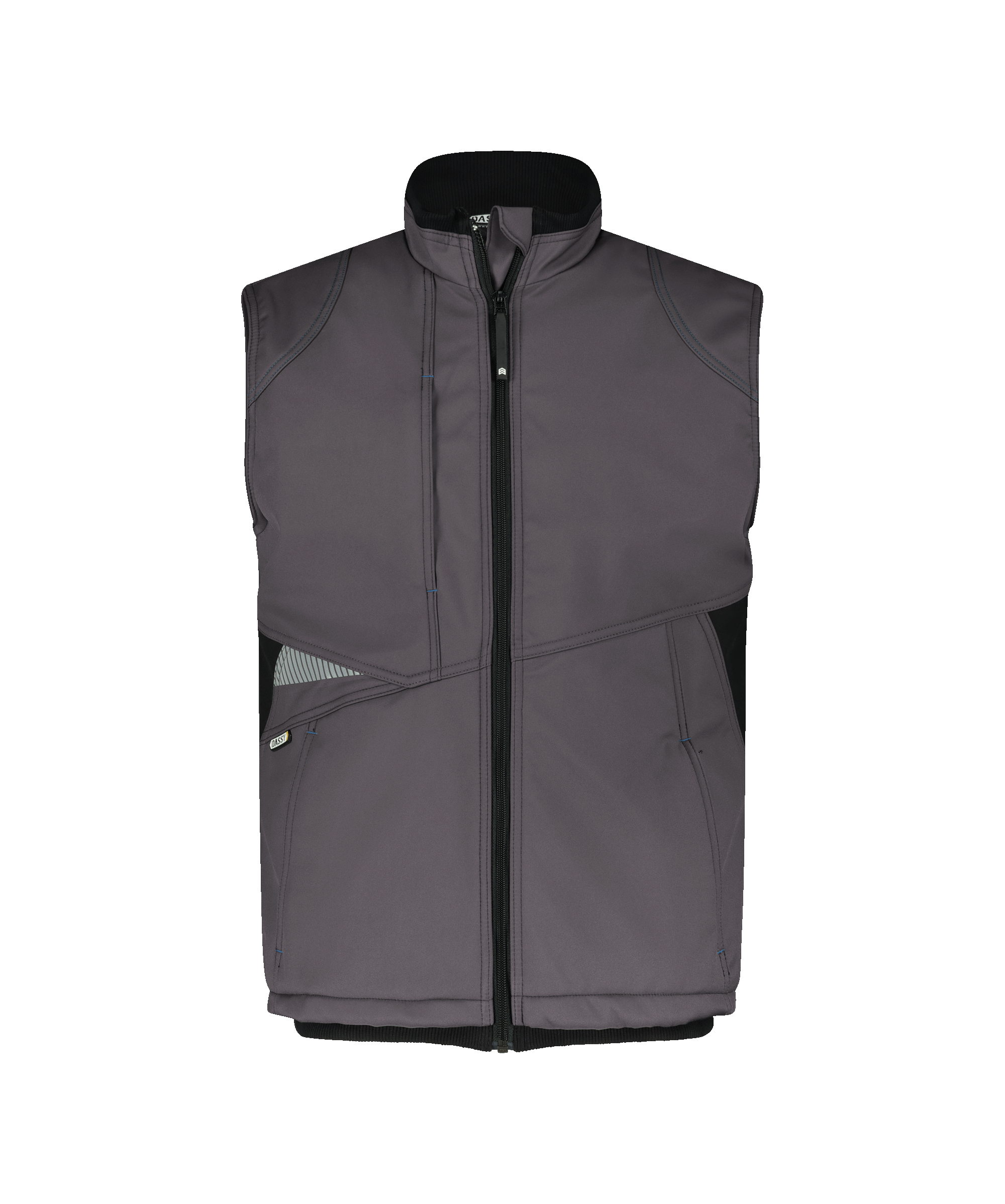 dassy fusion softshell body warmer anthracite grey black front 