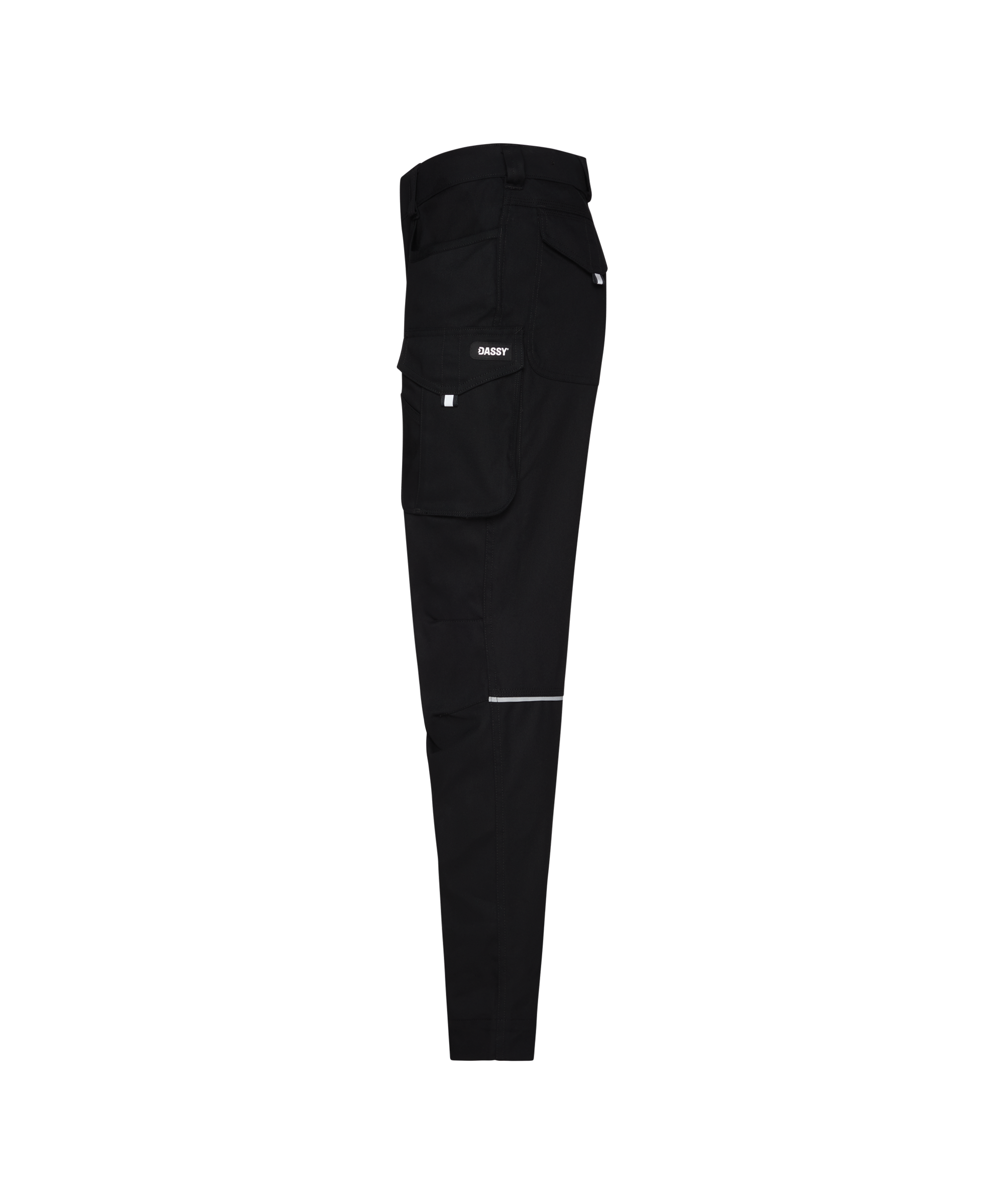 dassy gaudi flex women work trousers with stretch for women black side 