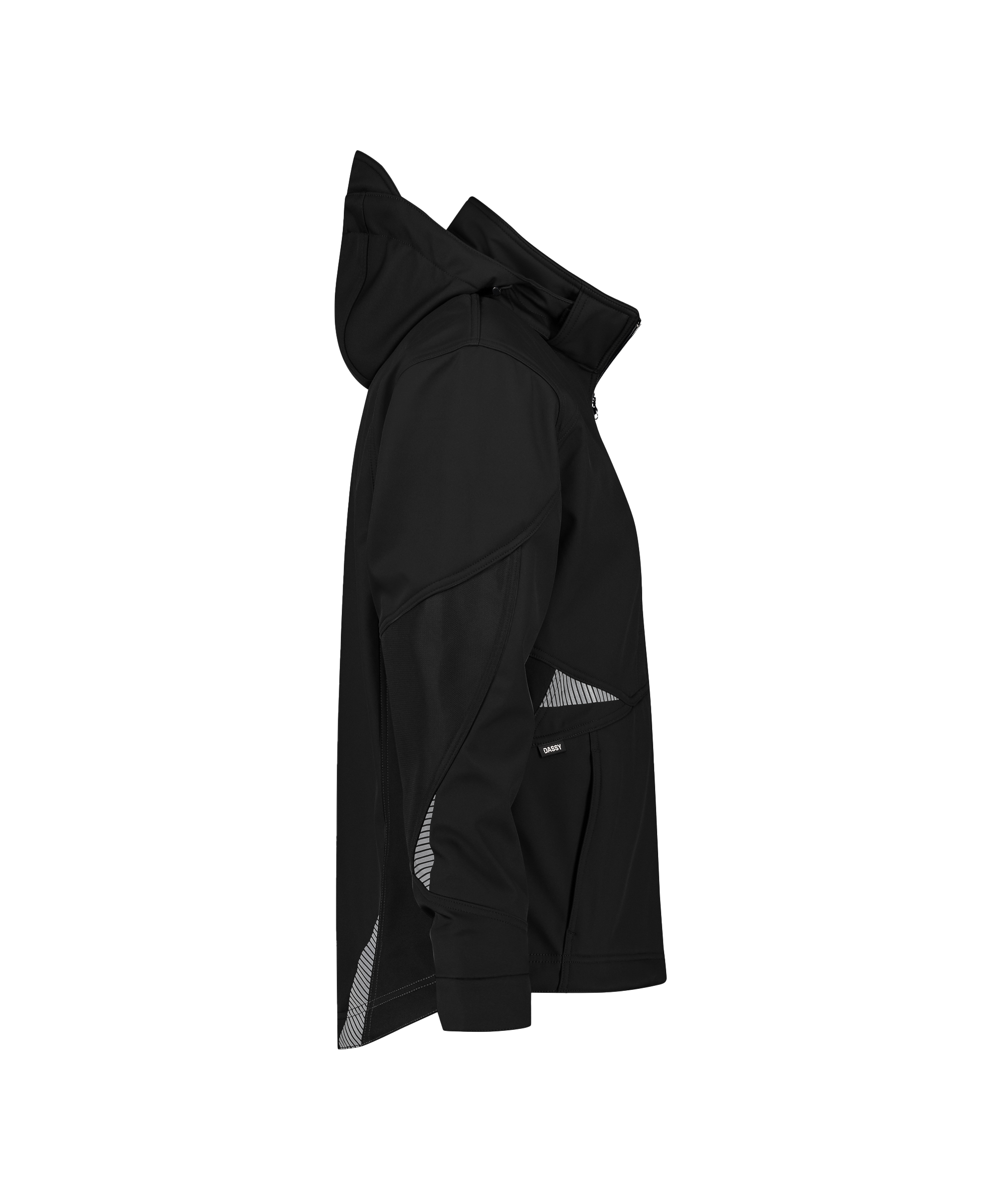 dassy gravity next softshell jacket black side 