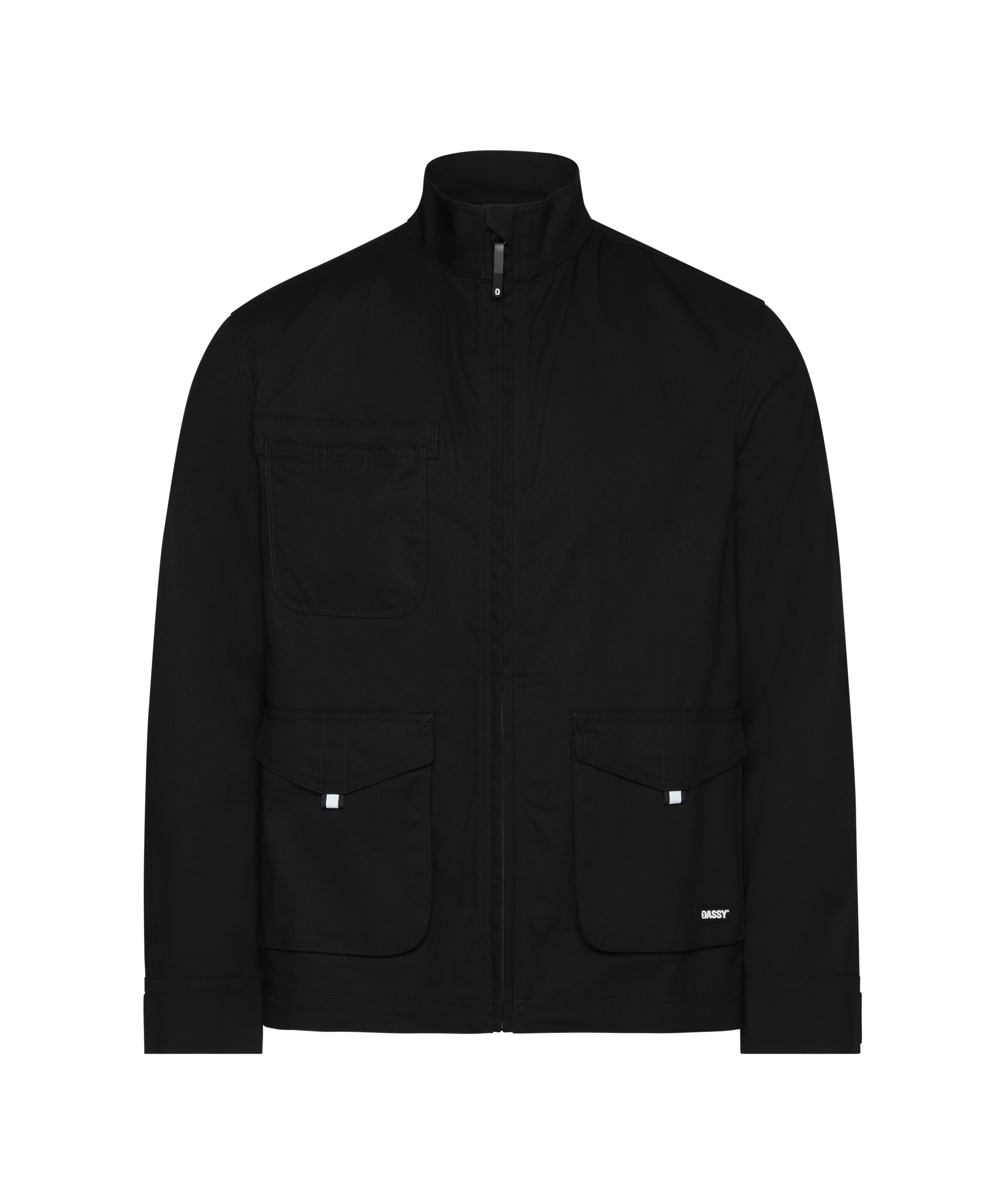 dassy harris work jacket black front 