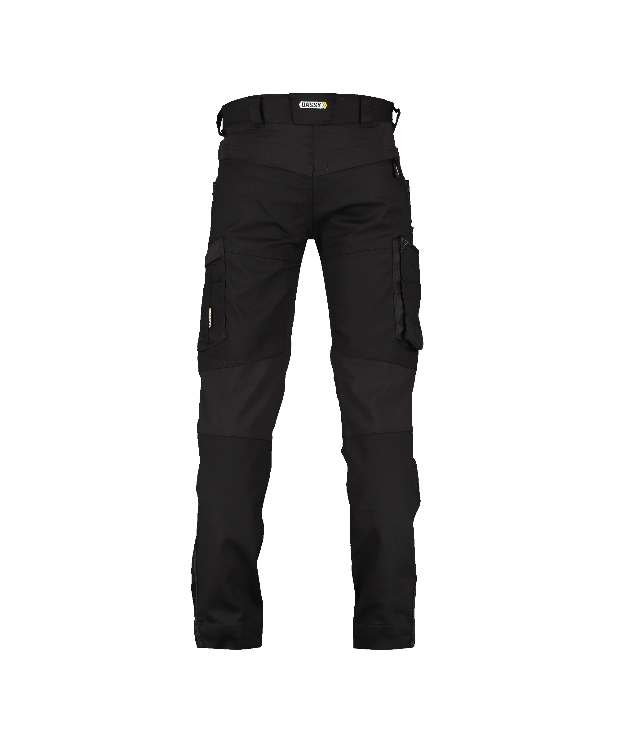 dassy helix work trousers with stretch black back 