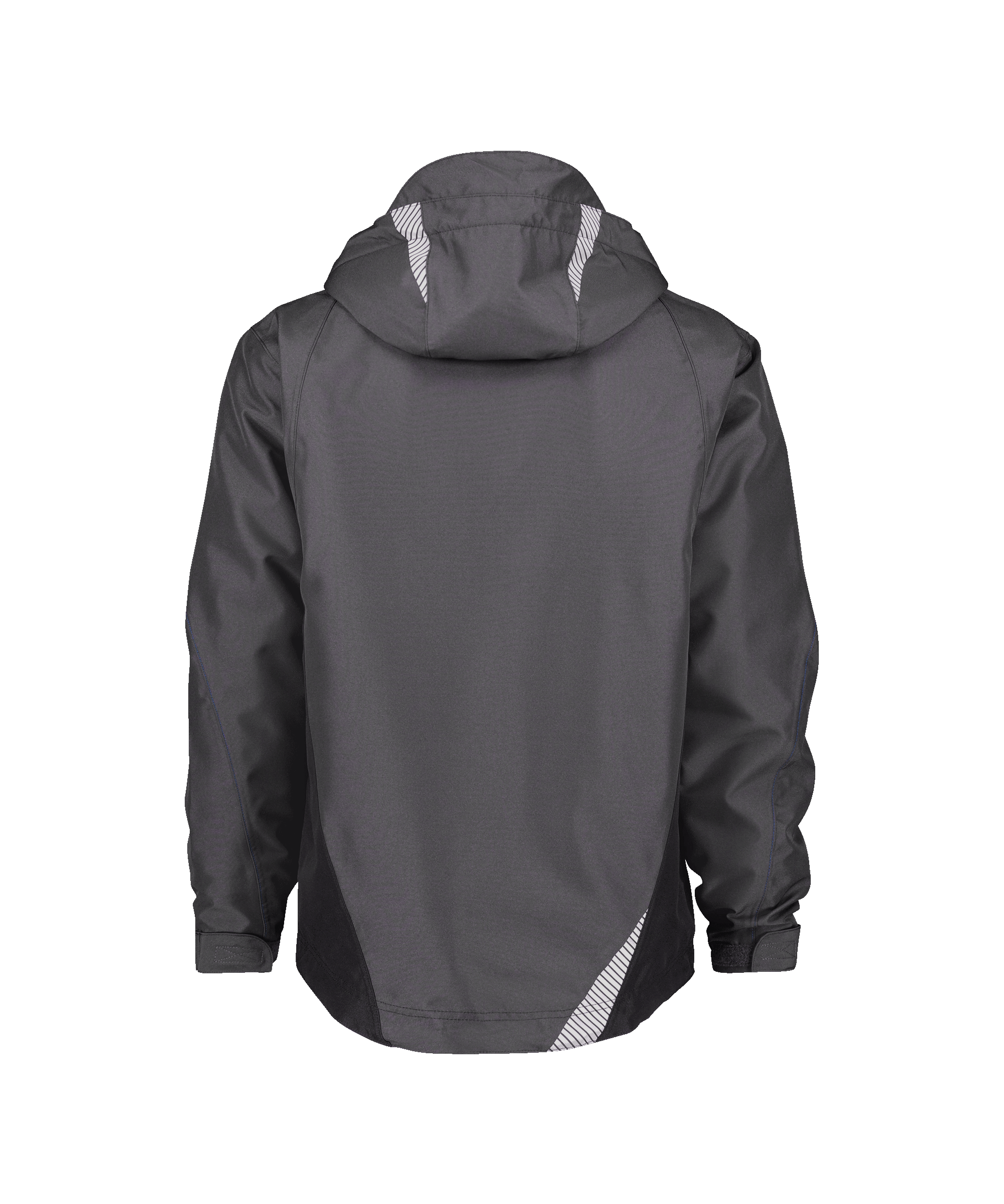 dassy hyper wind and waterproof work jacket anthracite grey black back 