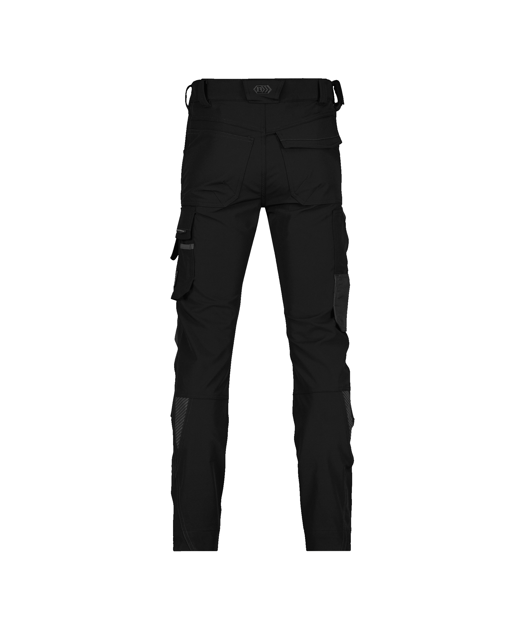 dassy impax stretch work trousers with knee pockets black anthracite grey back 