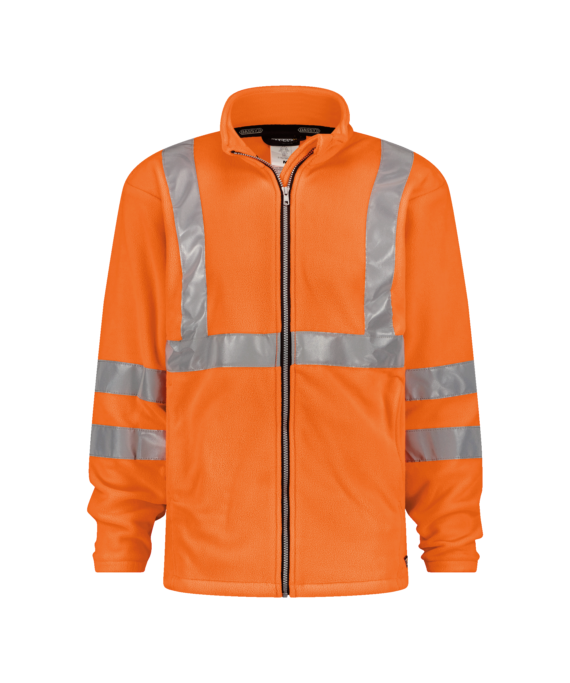 dassy kaluga high visibility fleece jacket fluo orange front 