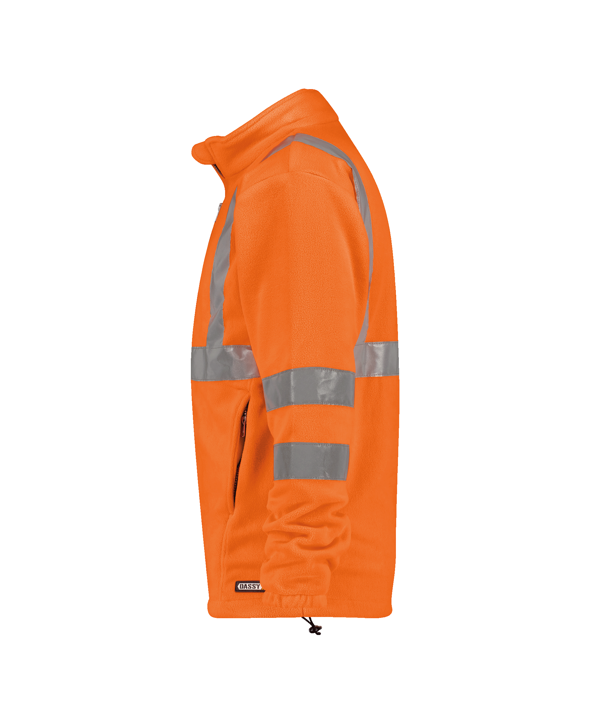 dassy kaluga high visibility fleece jacket fluo orange side 