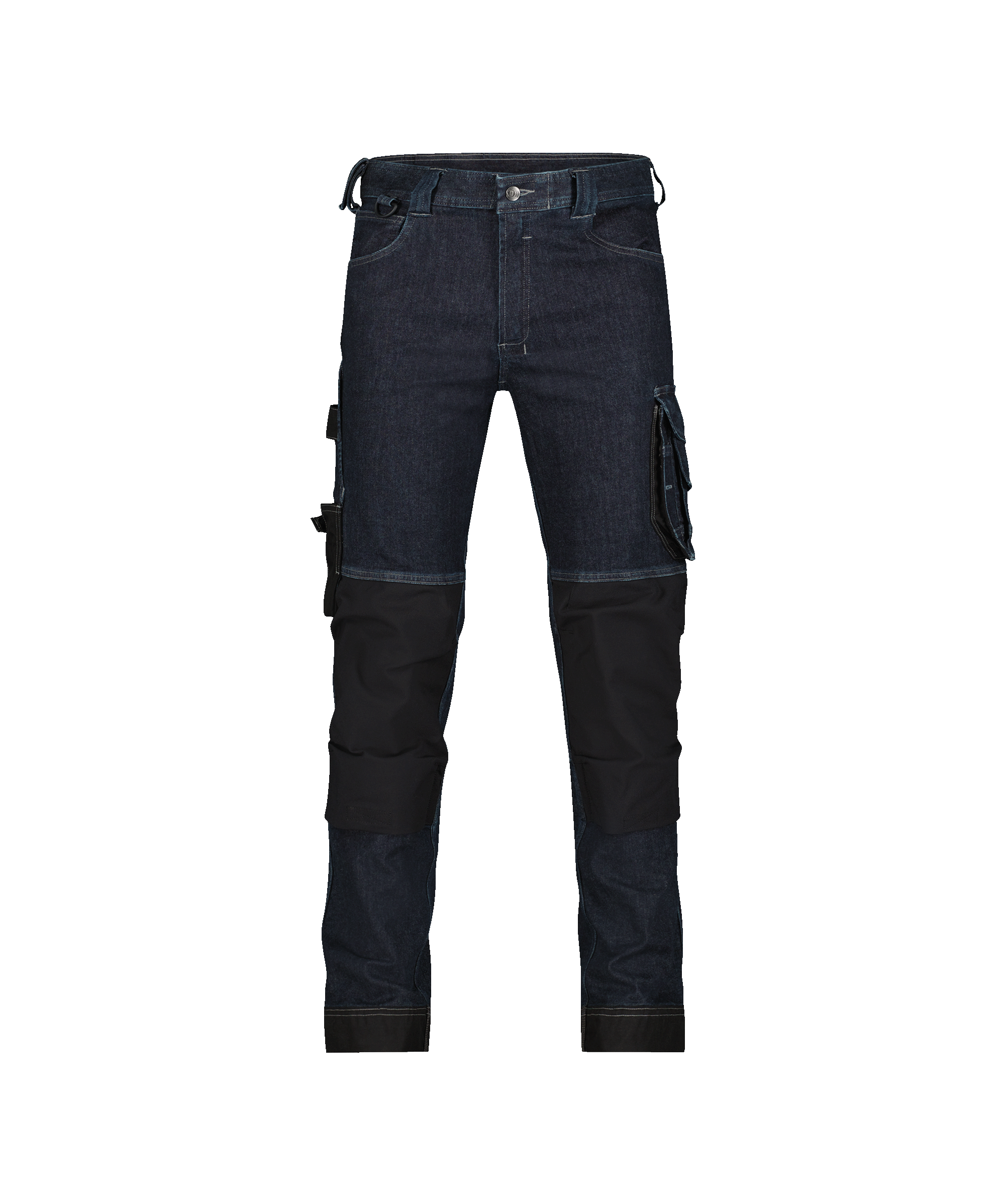 dassy kyoto stretch jeans with knee pockets jeans blue black front 