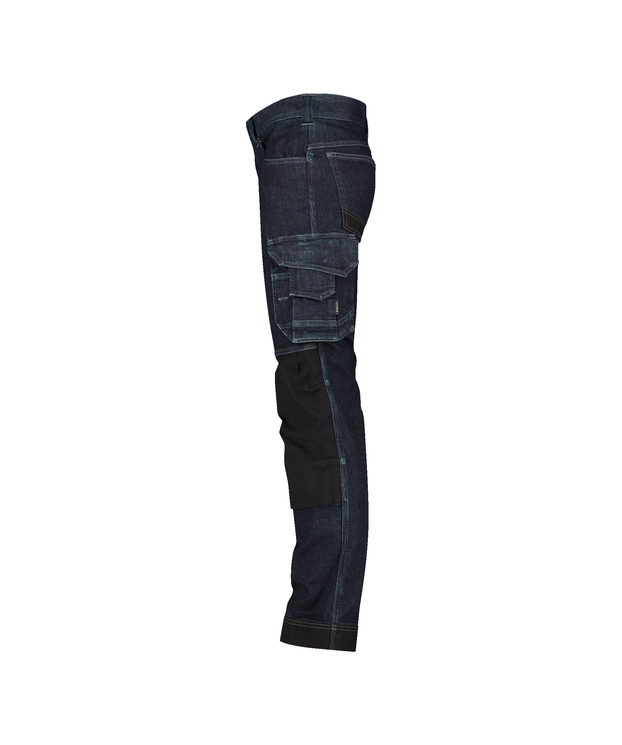 dassy kyoto stretch jeans with knee pockets jeans blue black side 