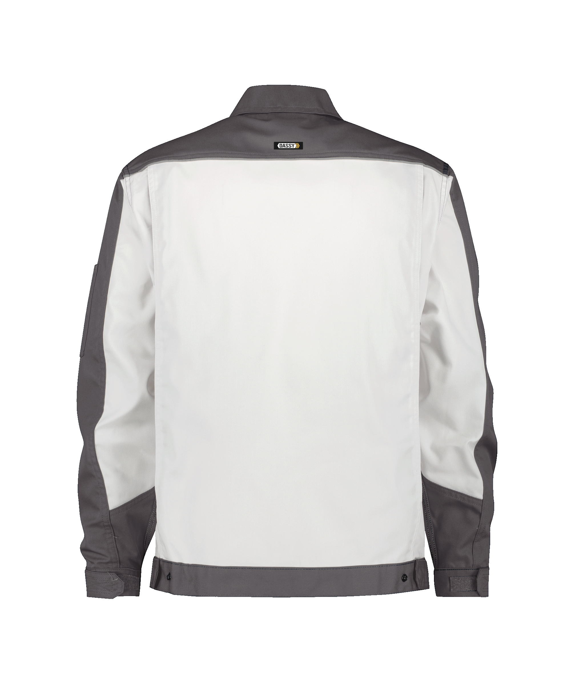 dassy lugano two tone work jacket white cement grey back 