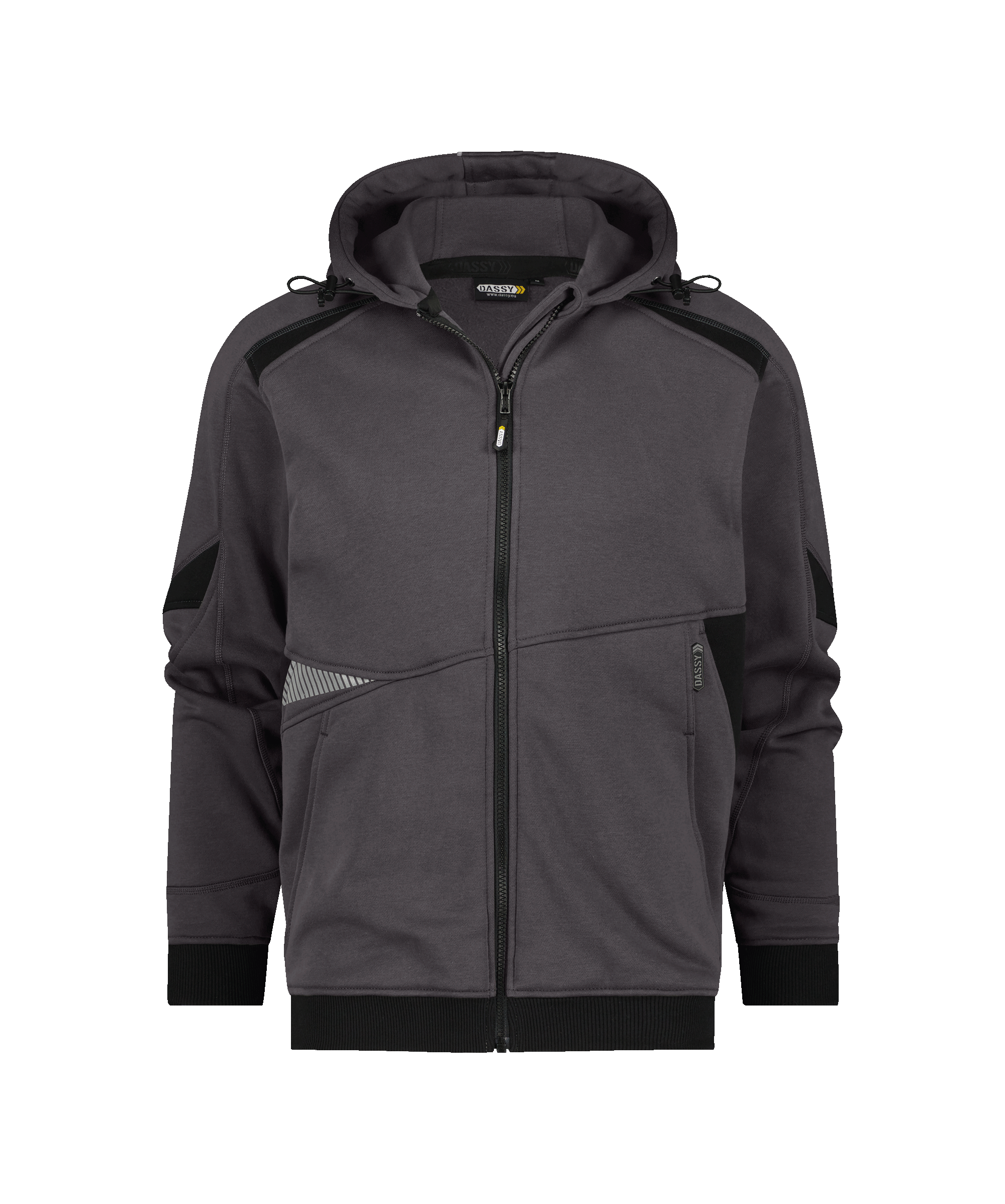 dassy lunax hooded sweatshirt anthracite grey black front 
