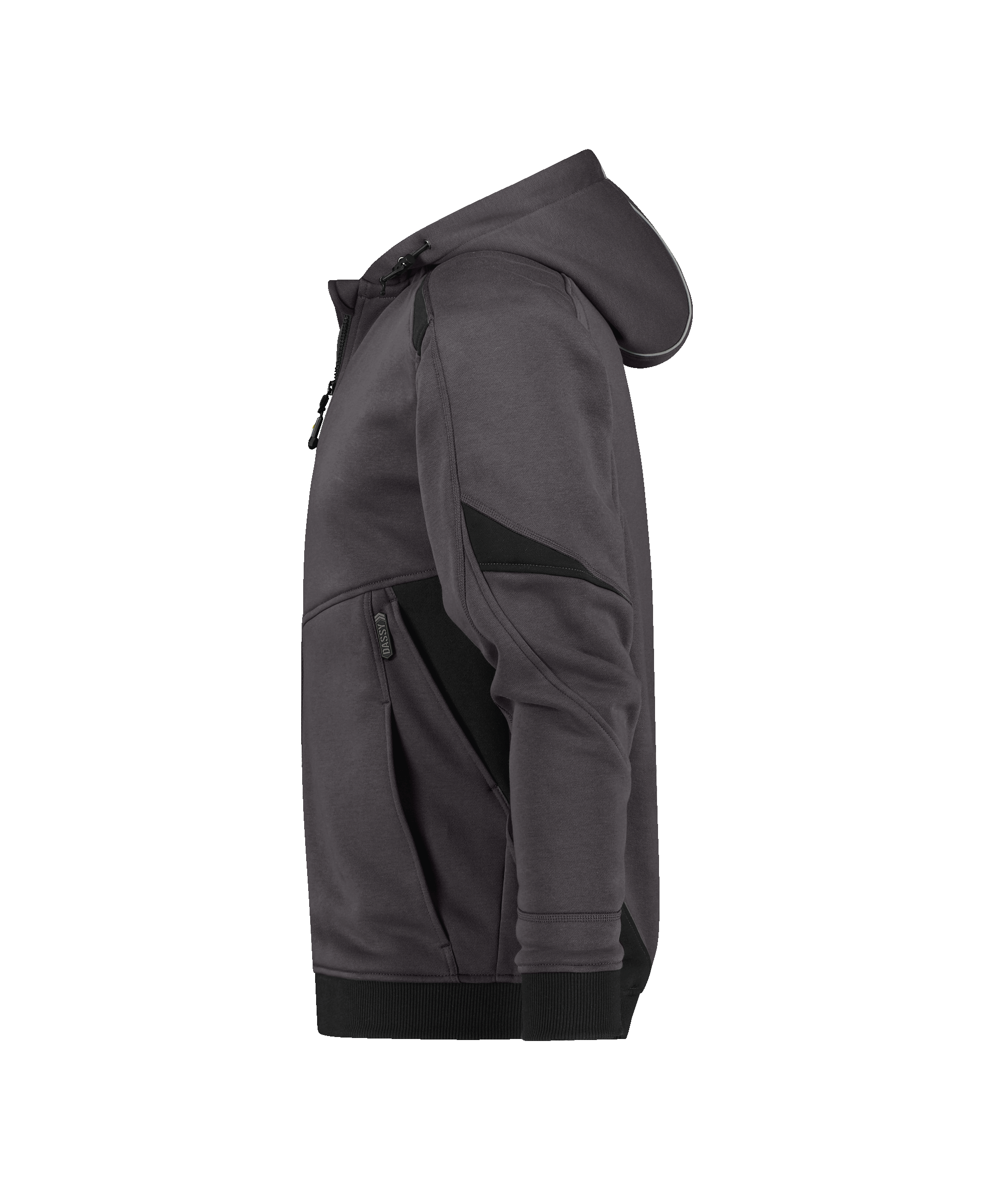dassy lunax hooded sweatshirt anthracite grey black side 