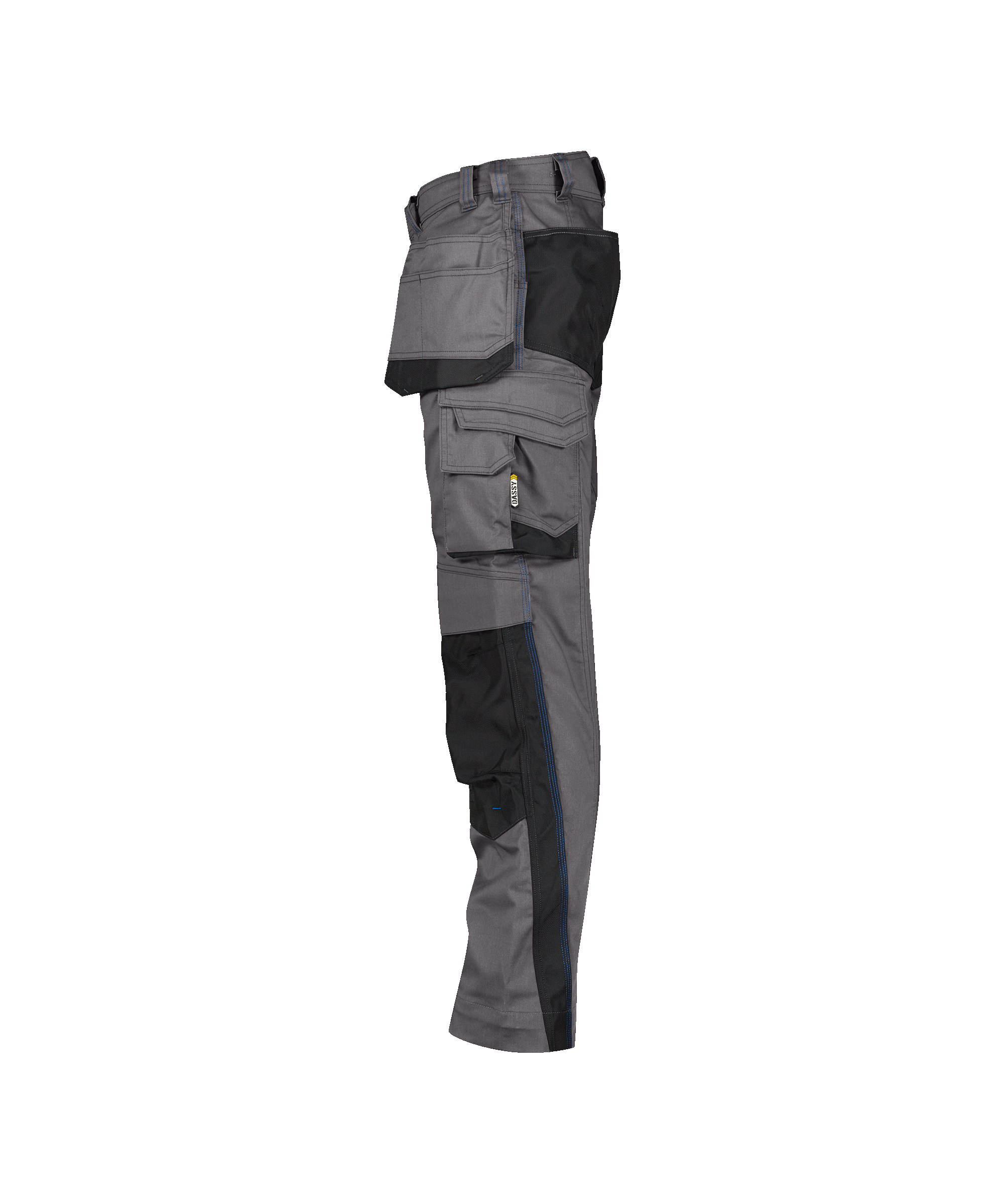 dassy magnetic trousers with holster pockets and knee pockets anthracite grey black side 