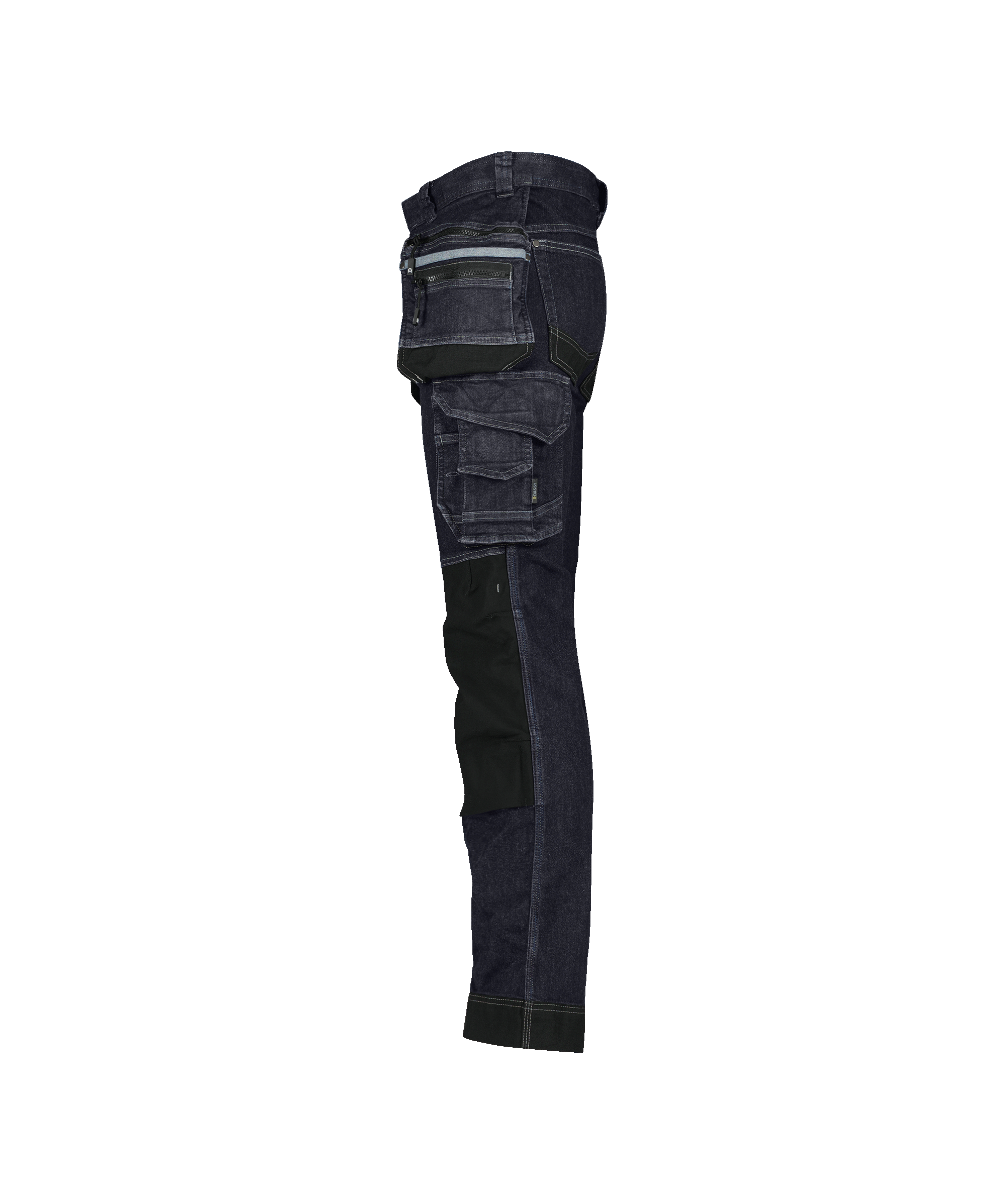 dassy melbourne stretch jeans with holster pockets and knee pockets jeans blue black side 