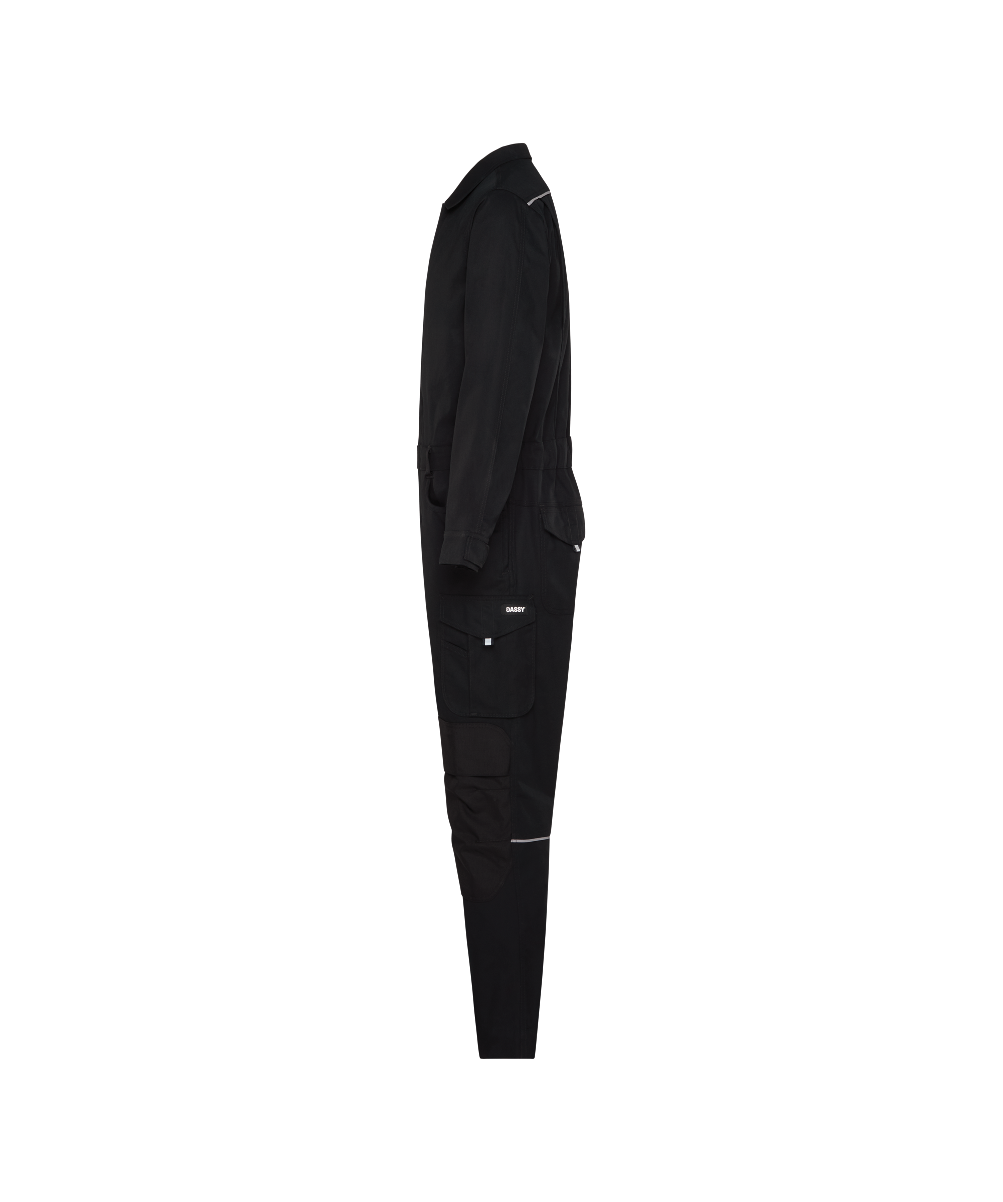 dassy moneo overall with knee pockets black side 