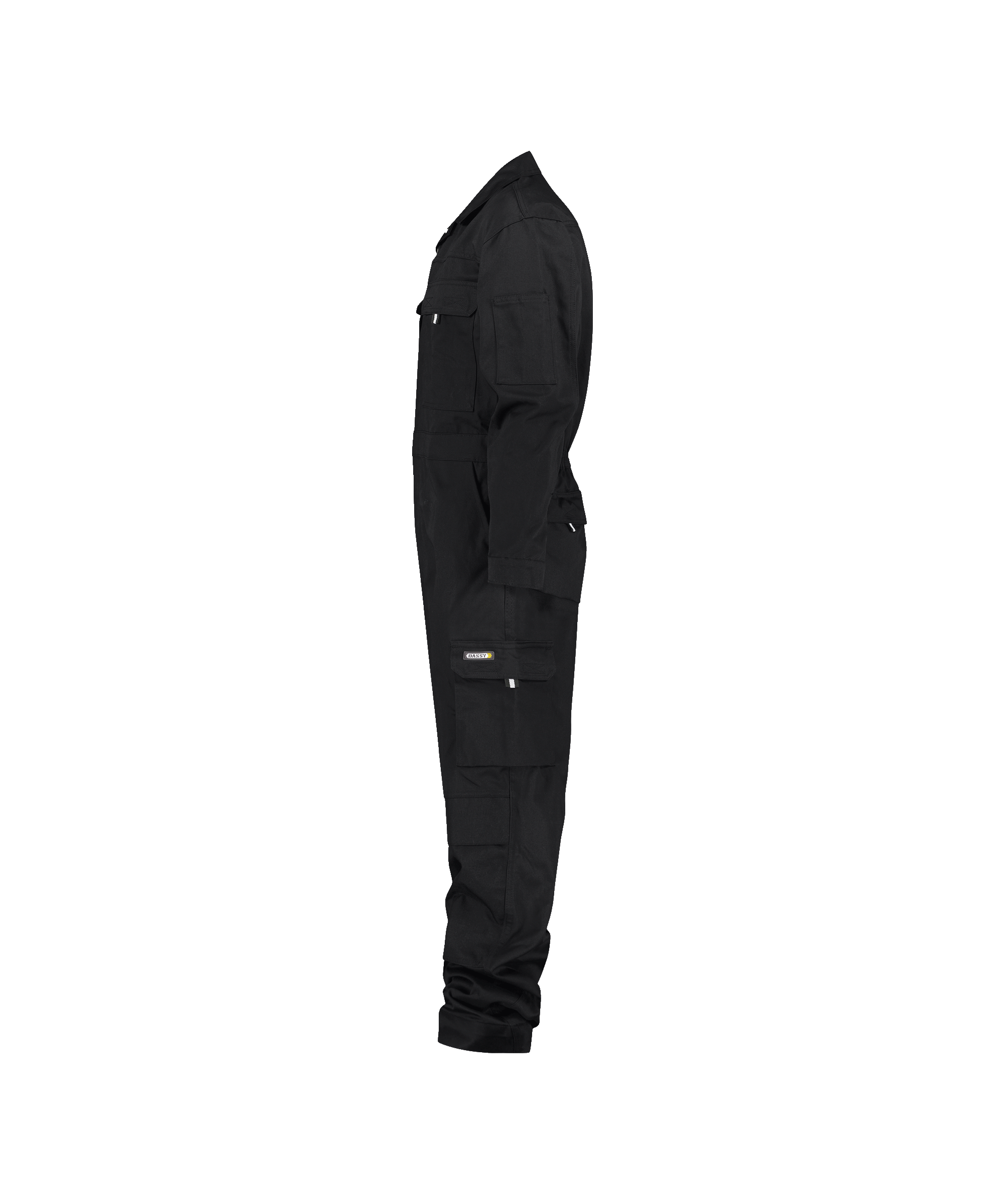 dassy nimes overall with knee pockets black side 