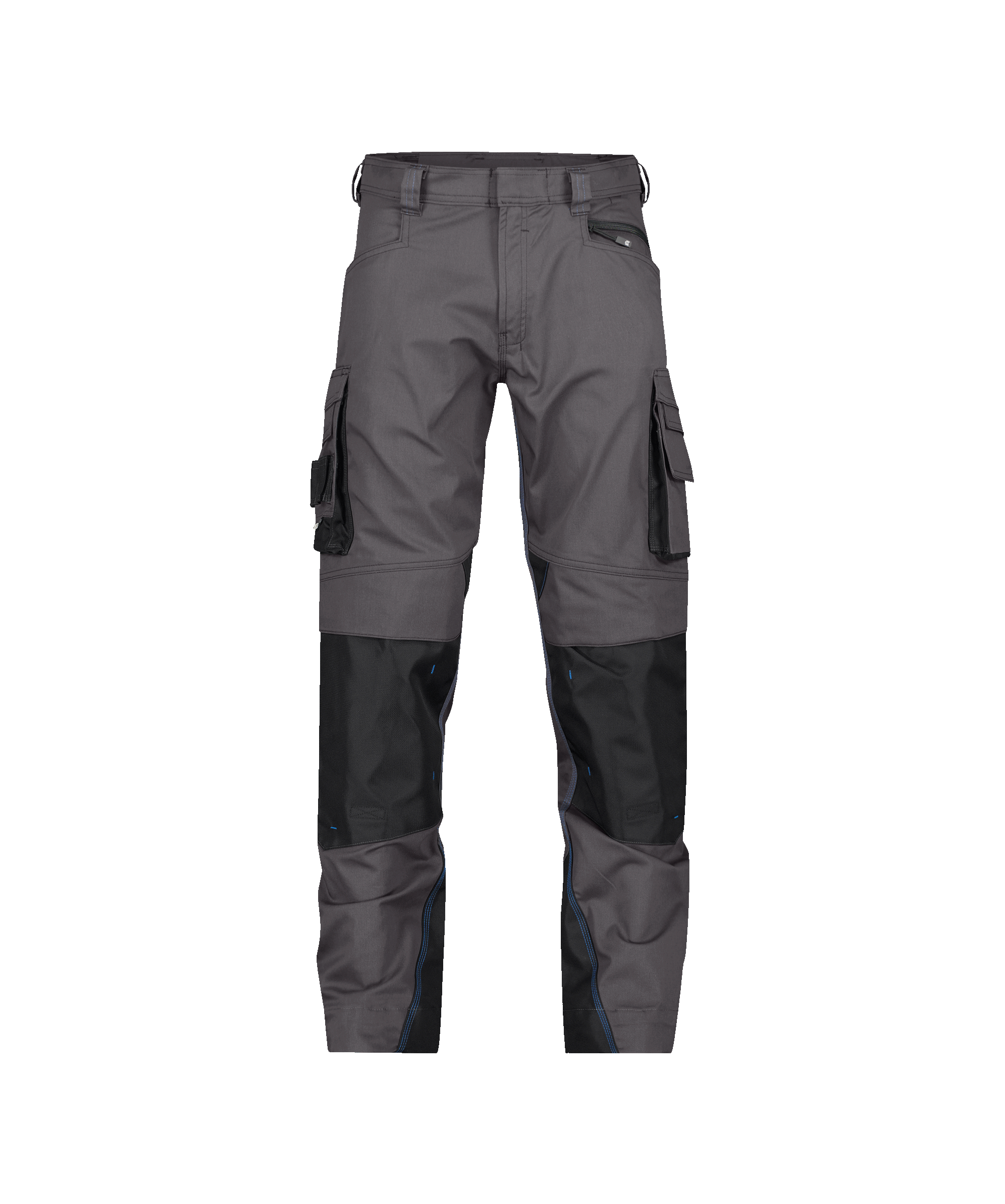 dassy nova work trousers with knee pockets anthracite grey black front 