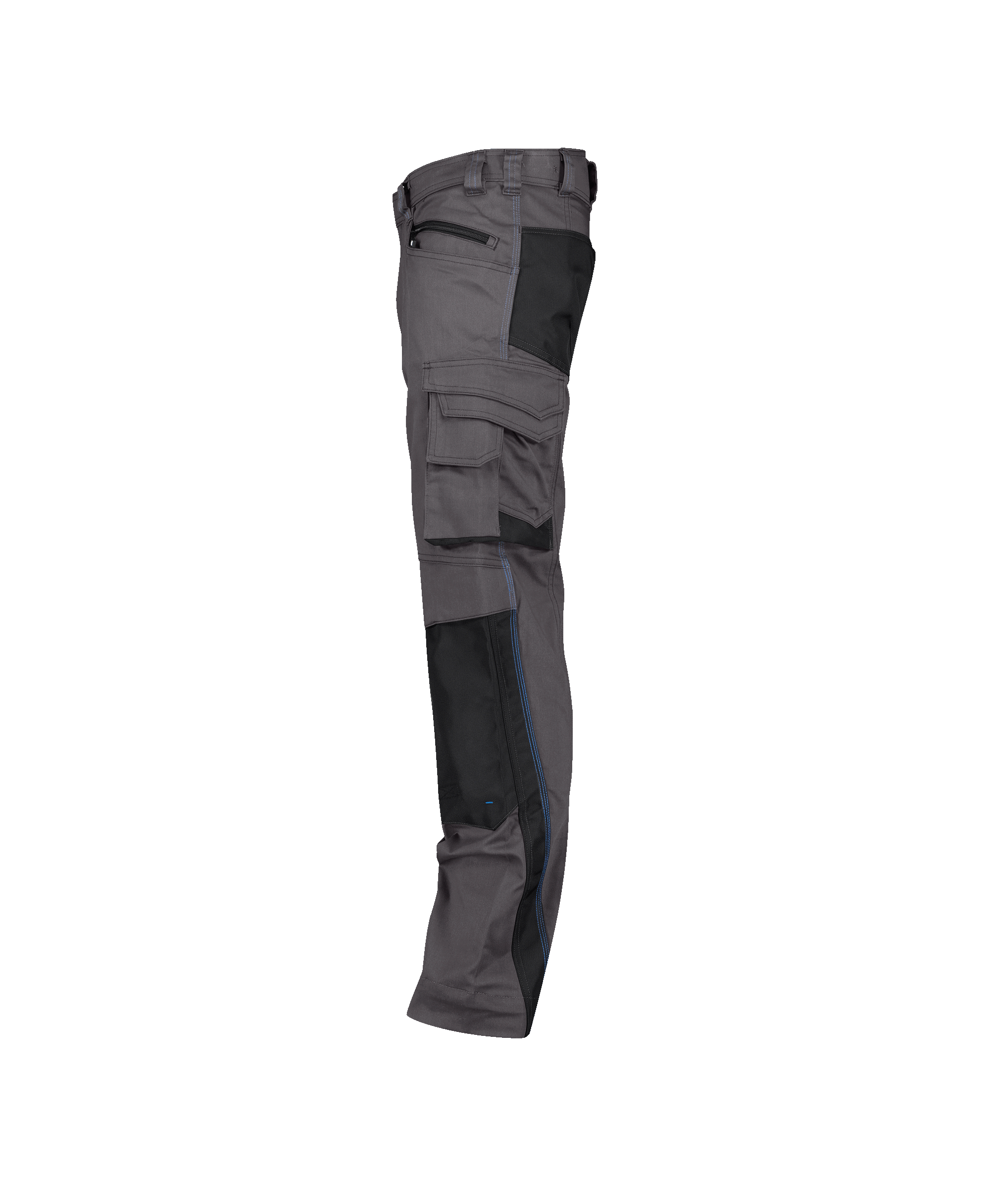 dassy nova work trousers with knee pockets anthracite grey black side 