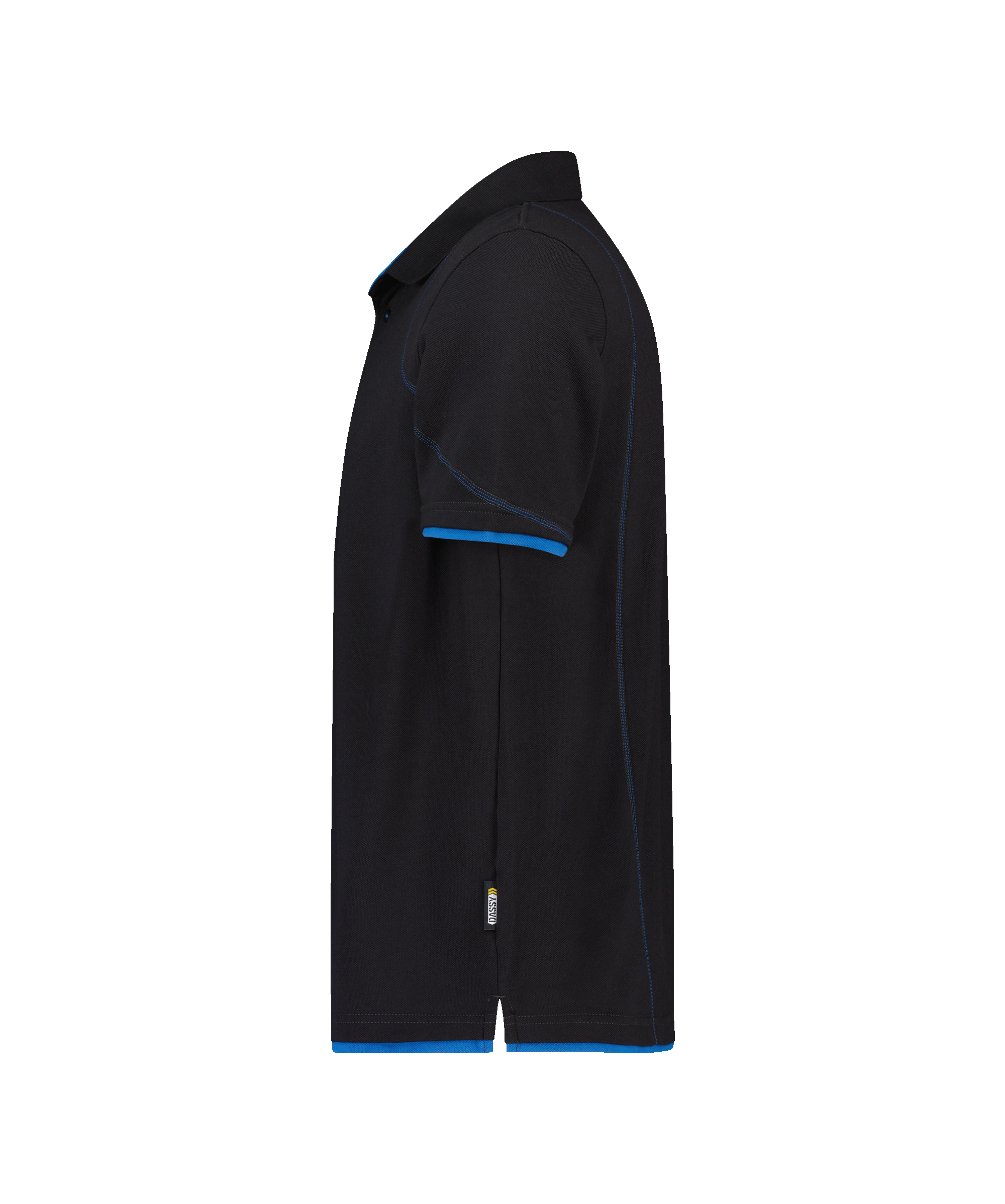 dassy orbital polo shirt black azure blue side 