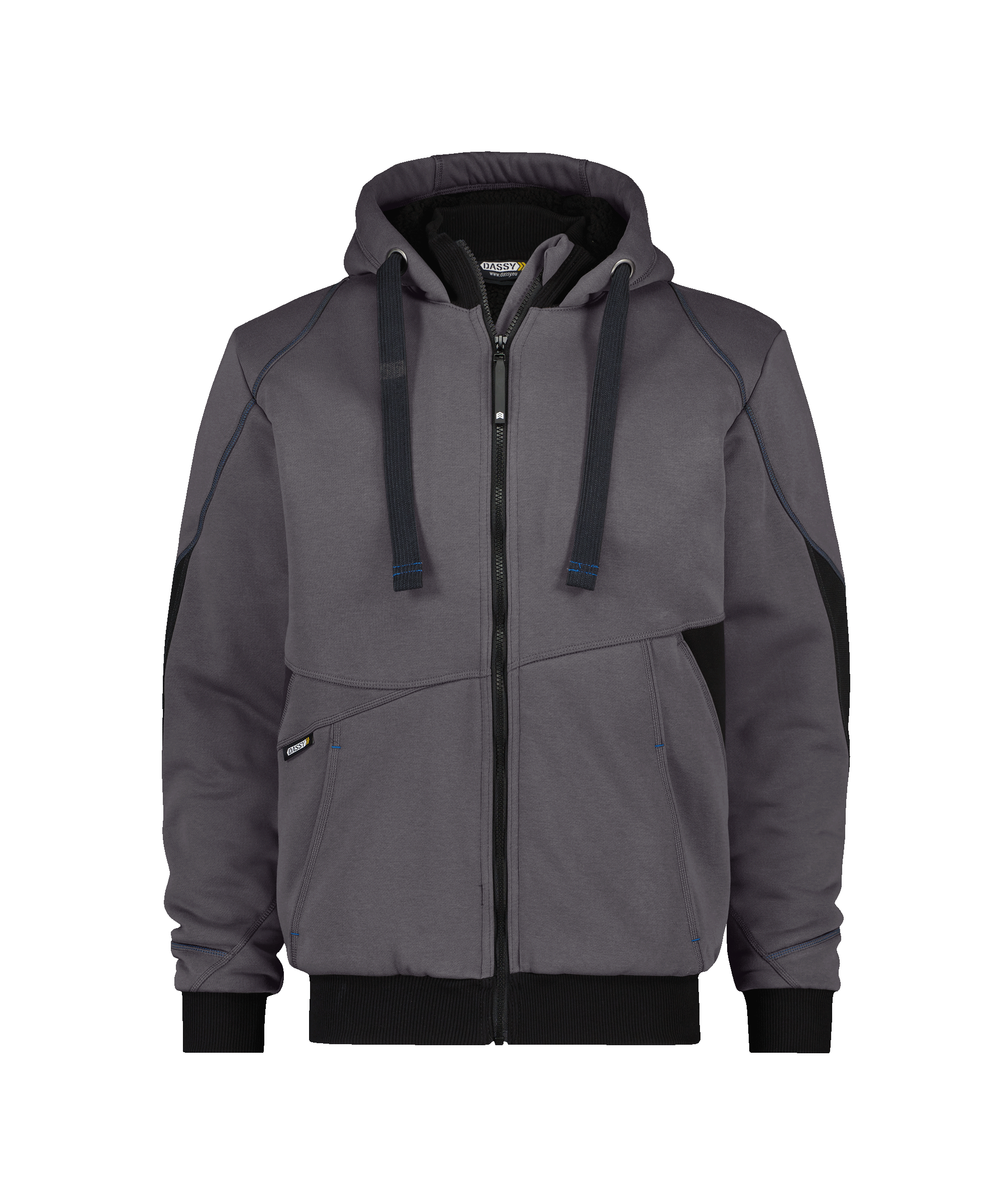 dassy pulse sweatshirt jacket anthracite grey black front 
