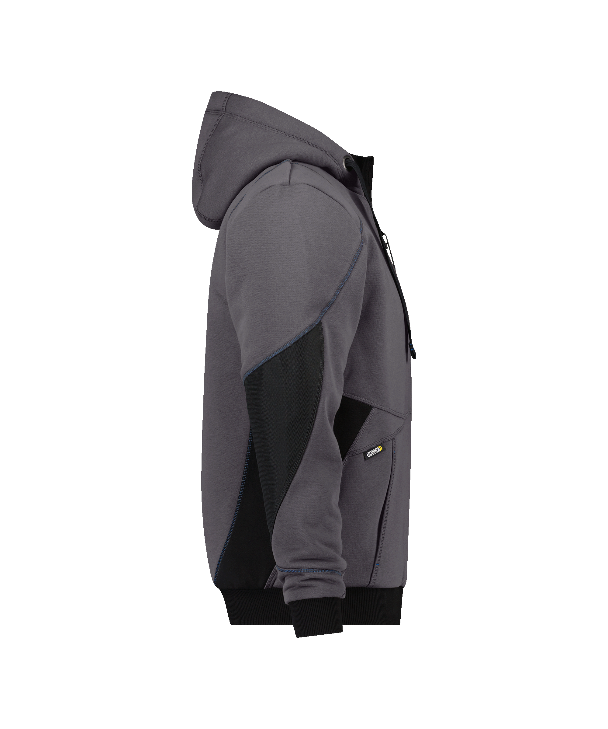 dassy pulse sweatshirt jacket anthracite grey black side 