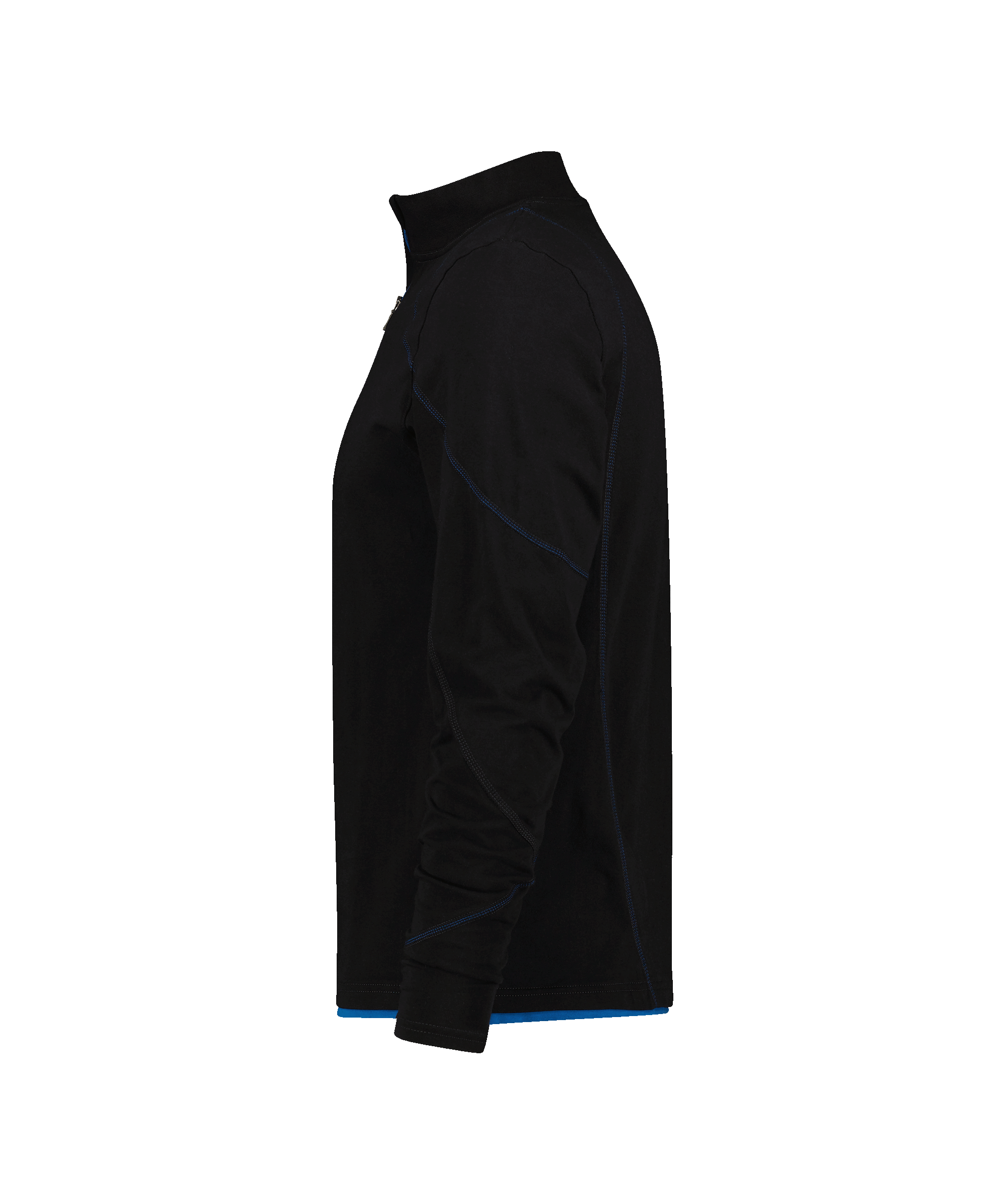 dassy sonic t shirt with long sleeves black azure blue side 