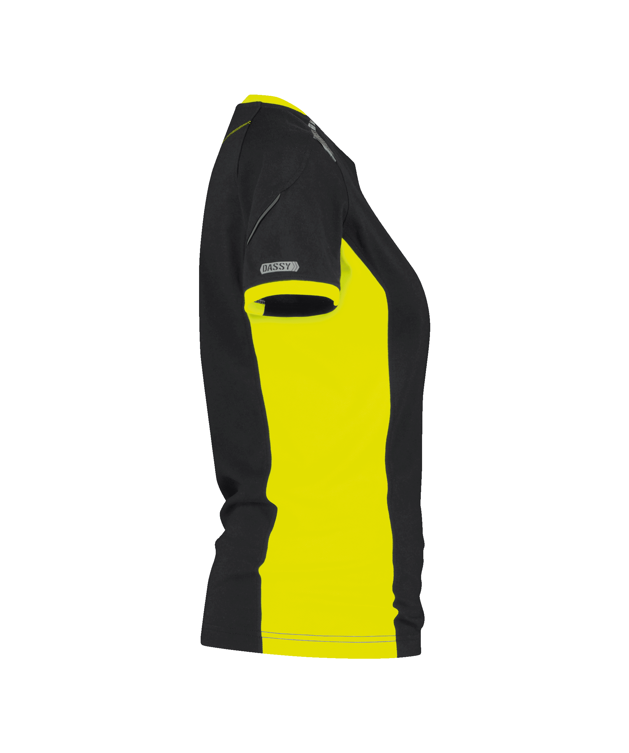 dassy tampico women t shirt for women black fluo yellow side 