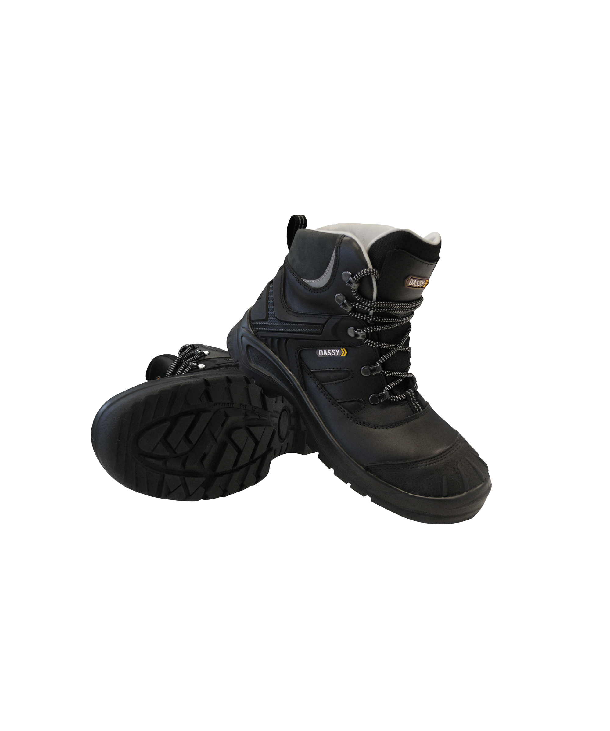 dassy thanos s3 midcut safety shoe black front 