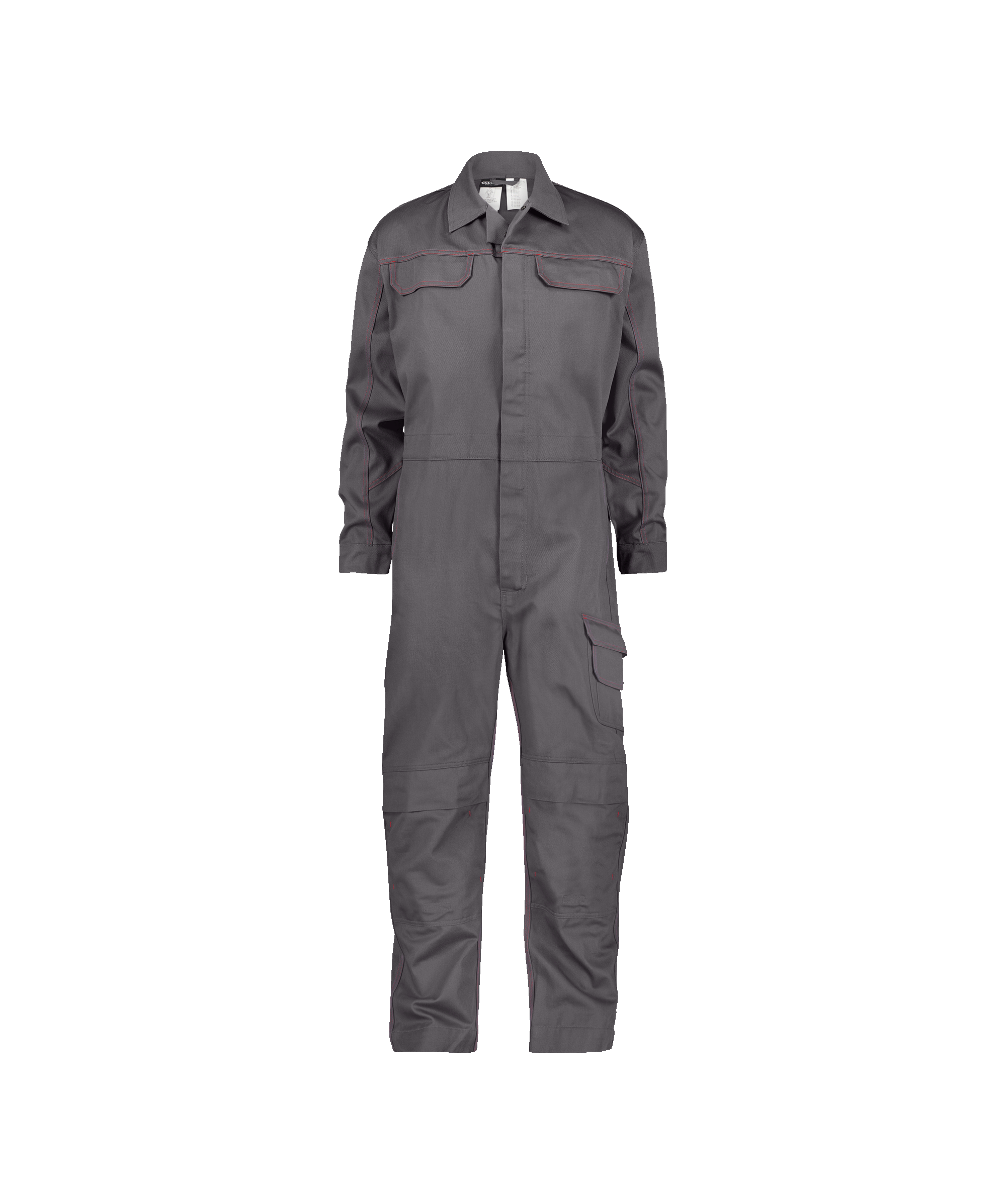 dassy toronto flame retardant overall with knee pockets cement grey front 