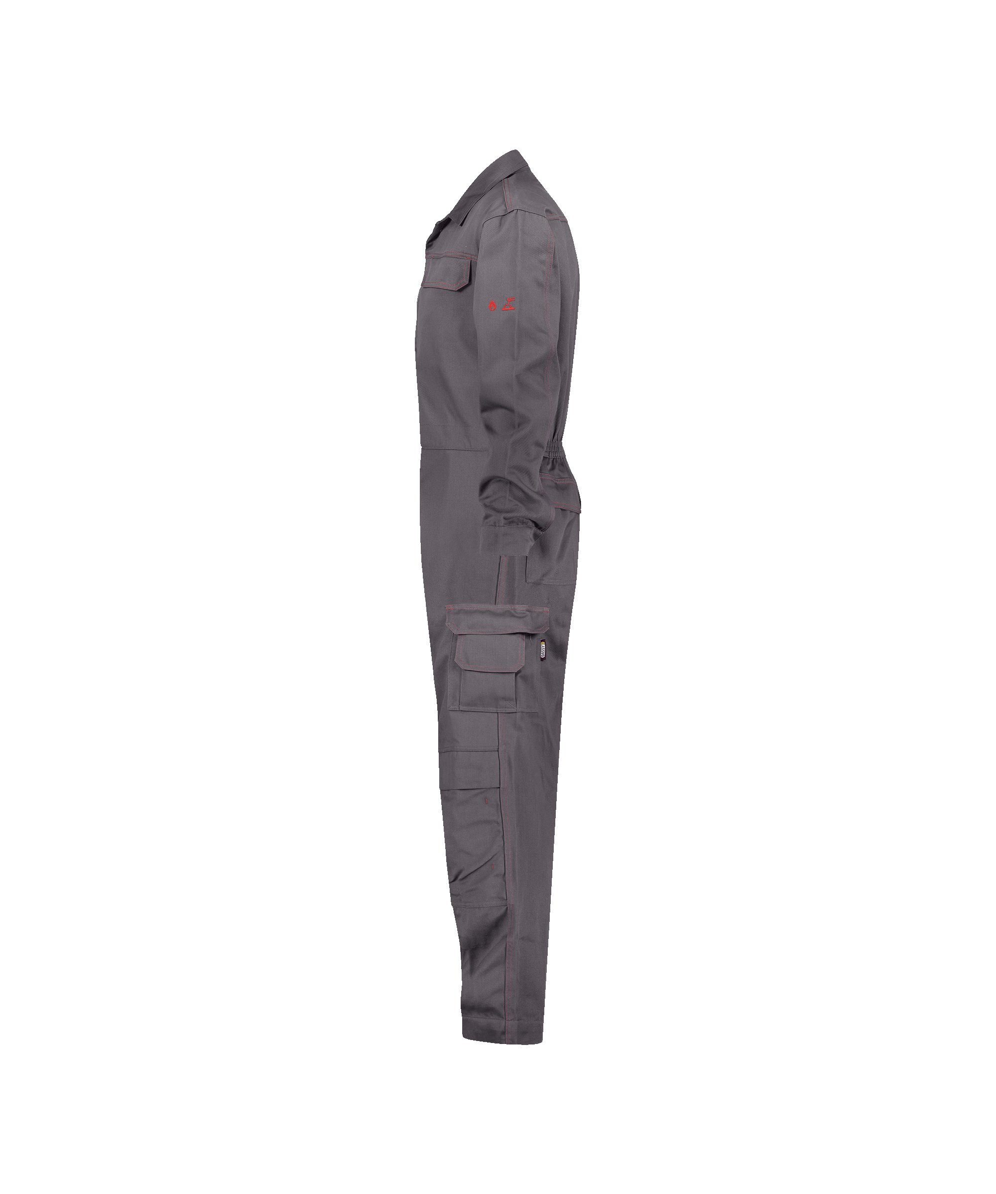 dassy toronto flame retardant overall with knee pockets cement grey side 