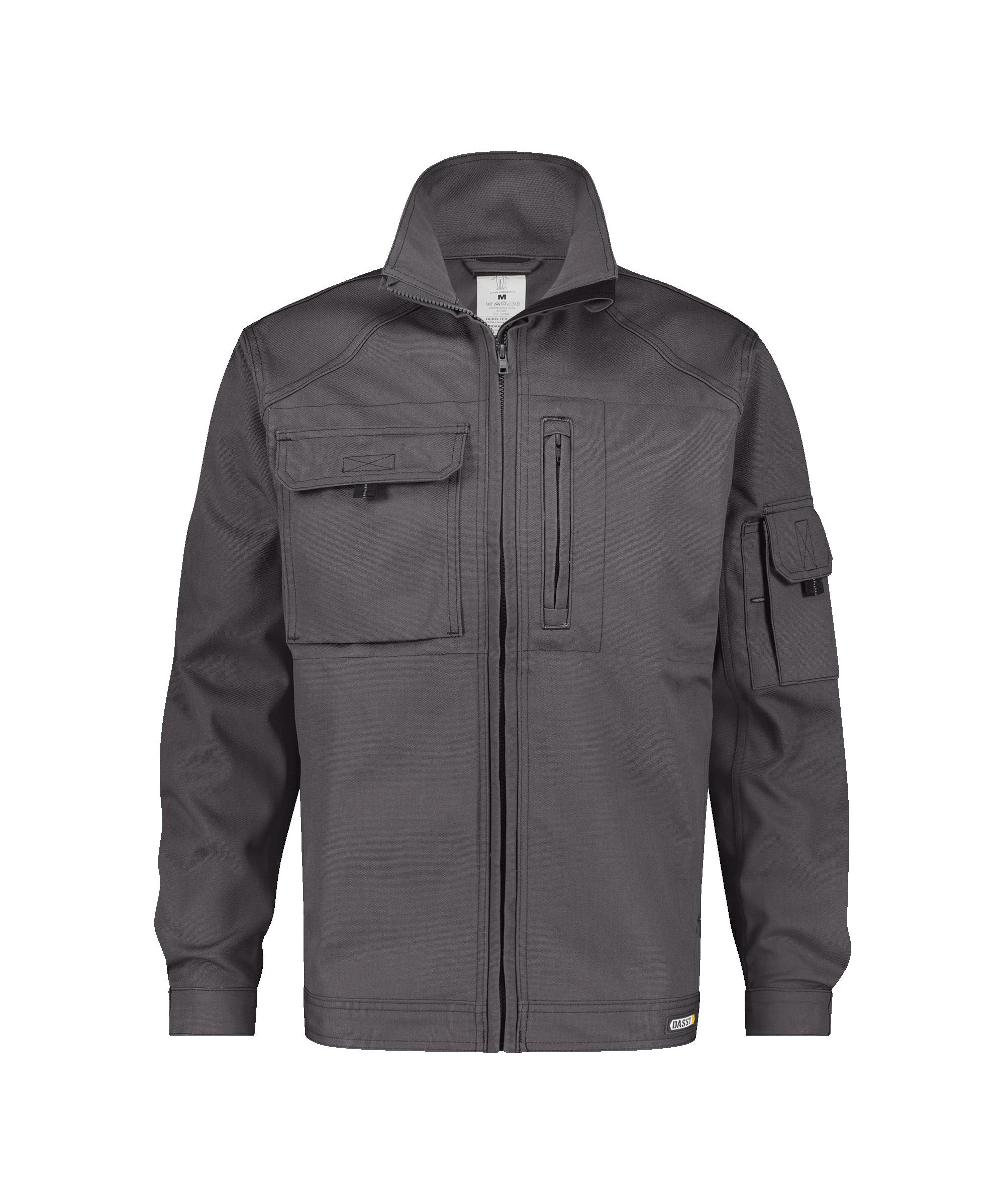 dassy tulsa canvas work jacket cement grey front 