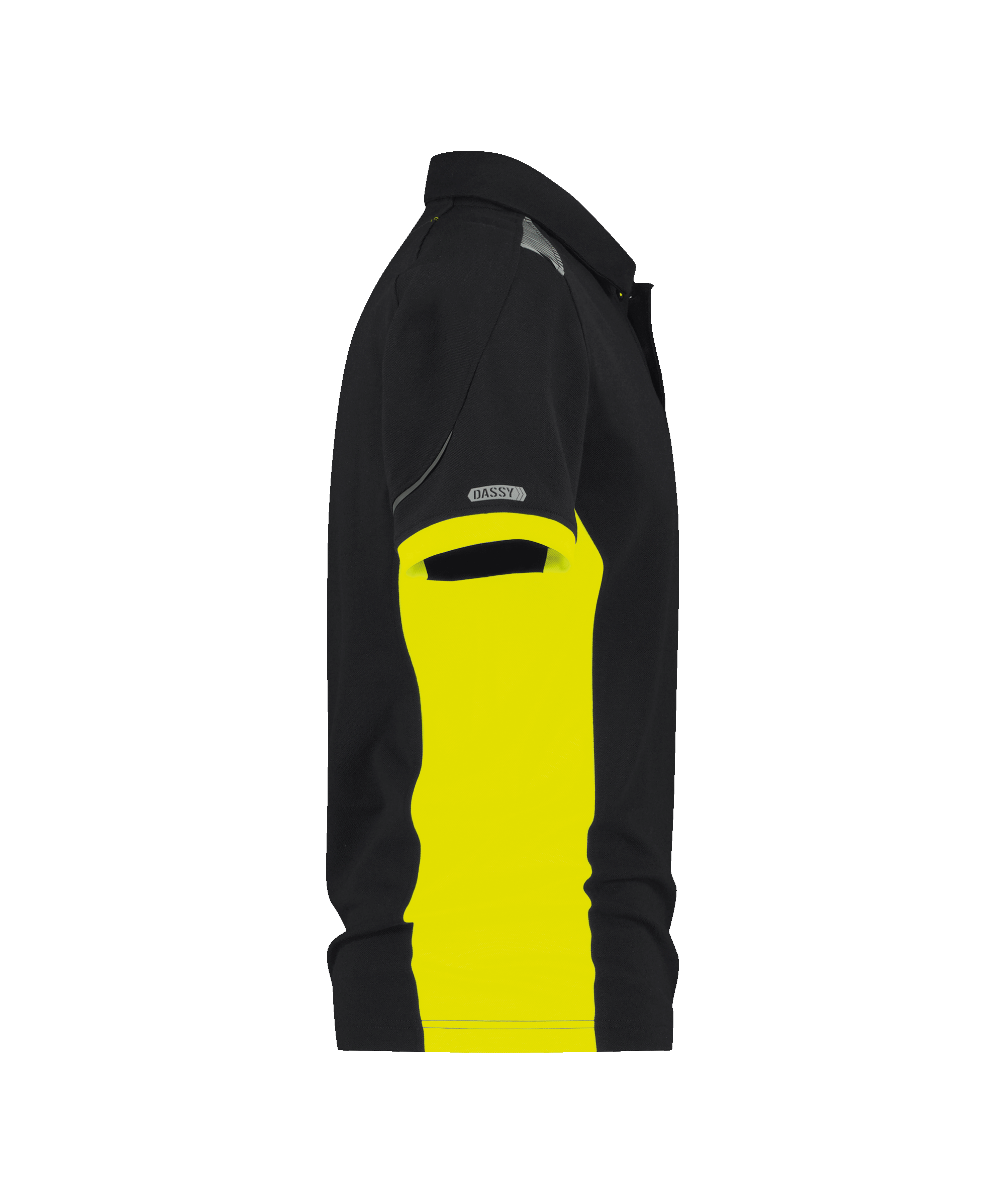 dassy veracruz polo shirt black fluo yellow side 