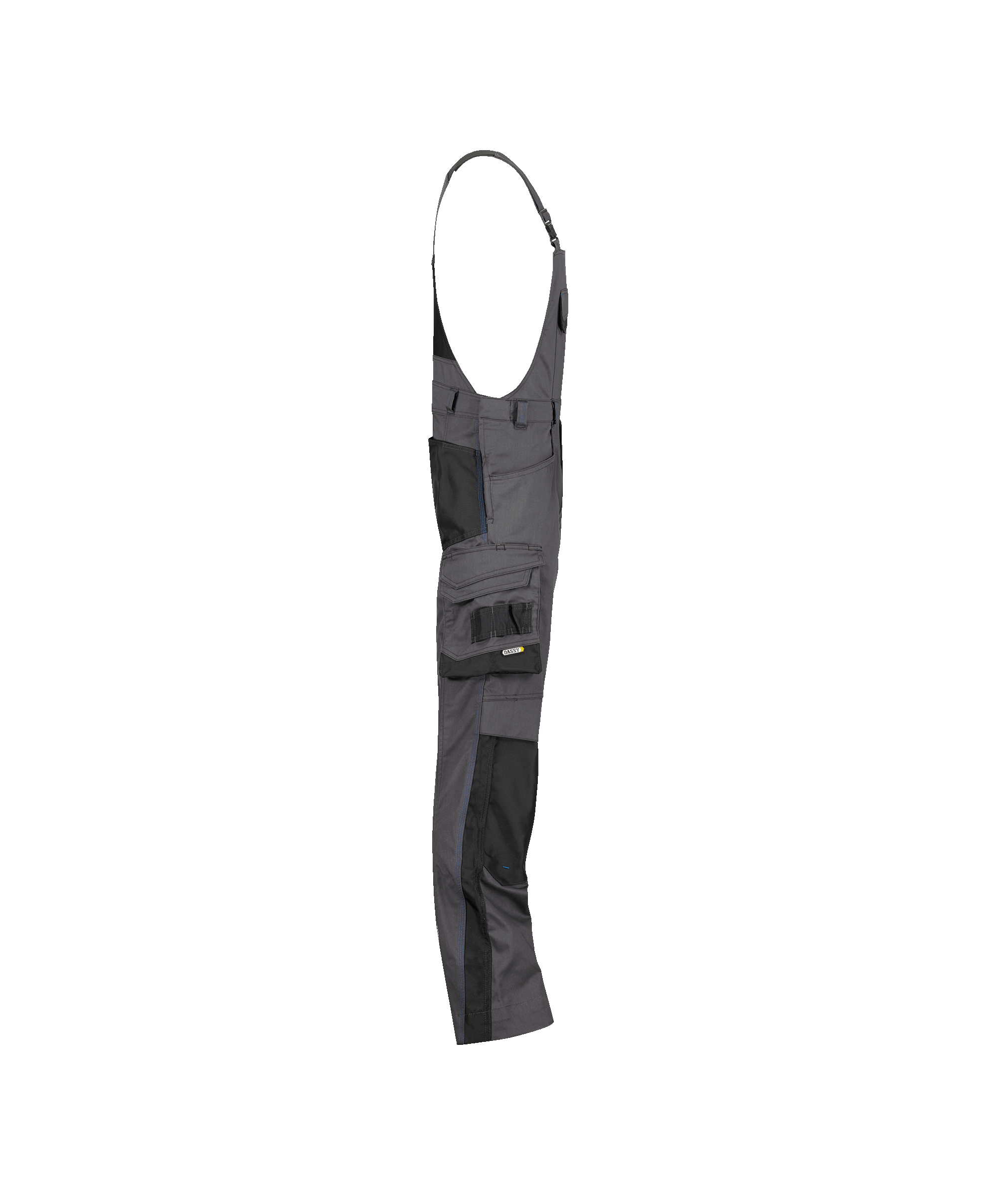 dassy voltic brace overall with knee pockets anthracite grey black side 