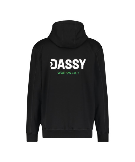 dassy woodie hooded sweatshirt with print black back 