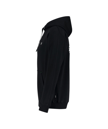 dassy woodie hooded sweatshirt with print black side 