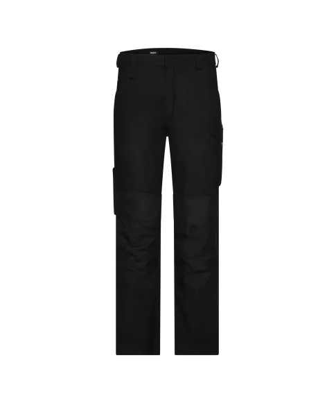 dassy ando work trousers with knee pockets black front 